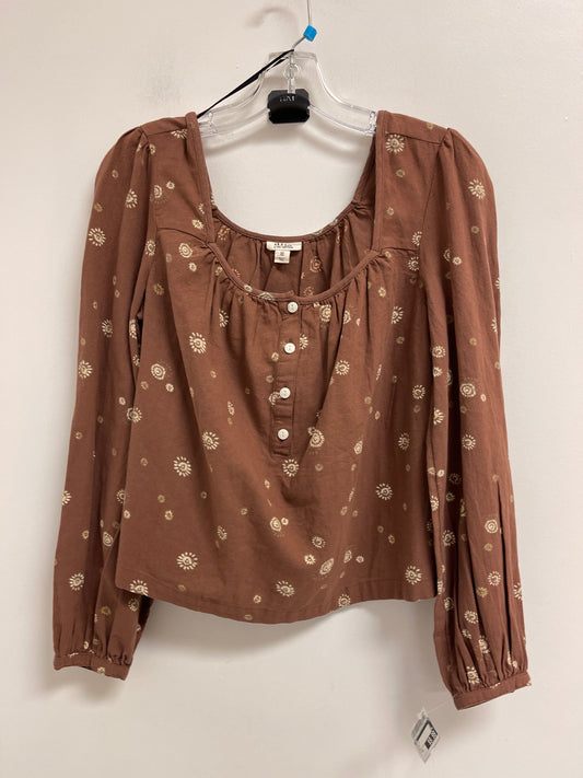 Top Long Sleeve By Ana In Brown, Size: Xs