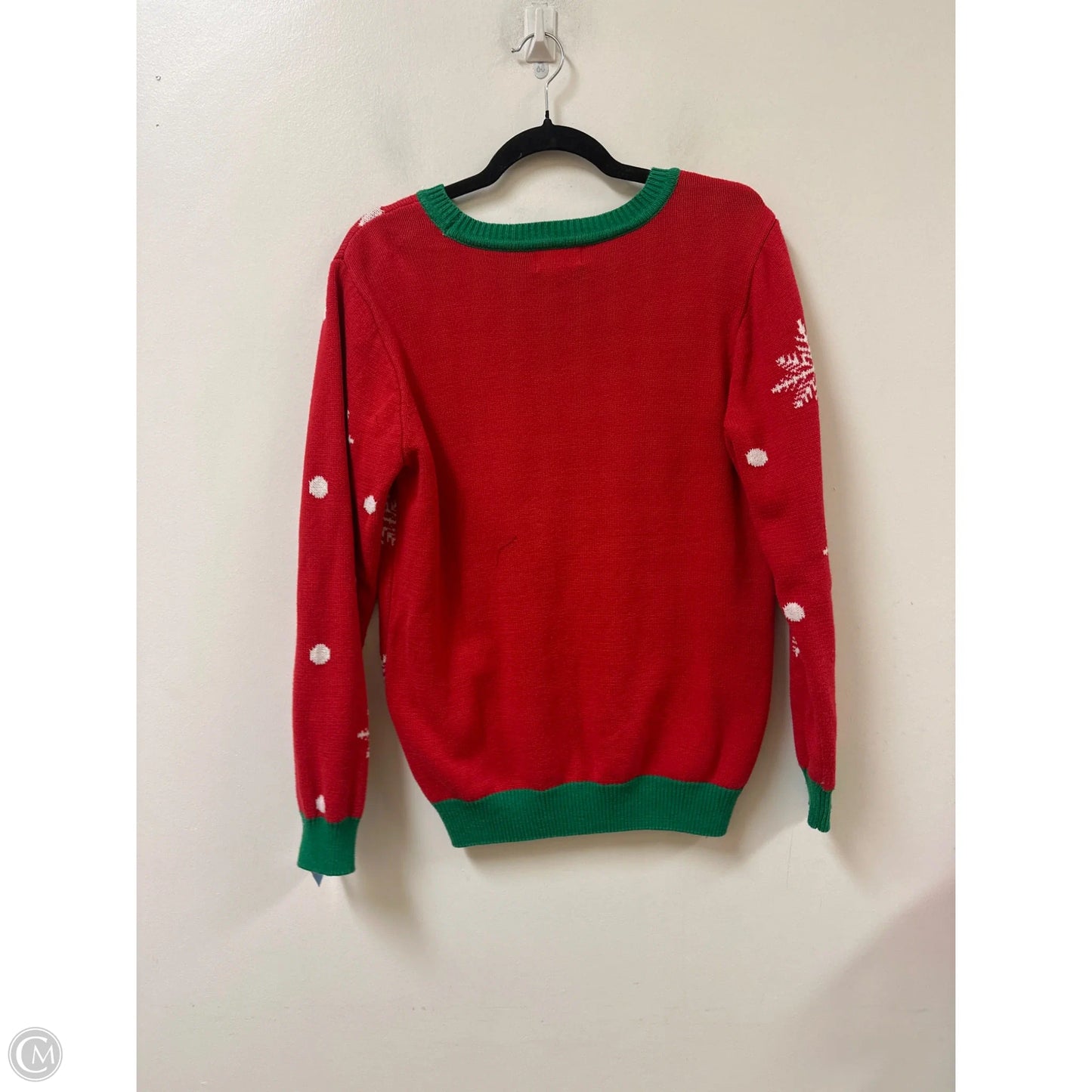 Sweater By Clothes Mentor In Green & Red, Size: L