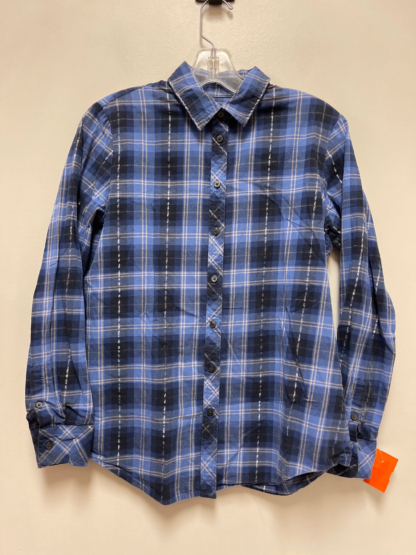 Blouse Long Sleeve By Banana Republic In Blue, Size: S