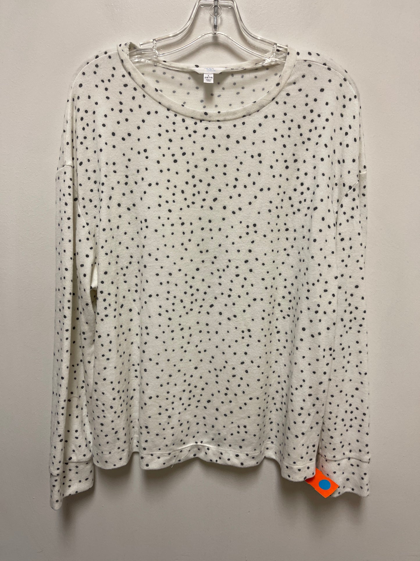 Top Long Sleeve By Time And Tru In White, Size: L