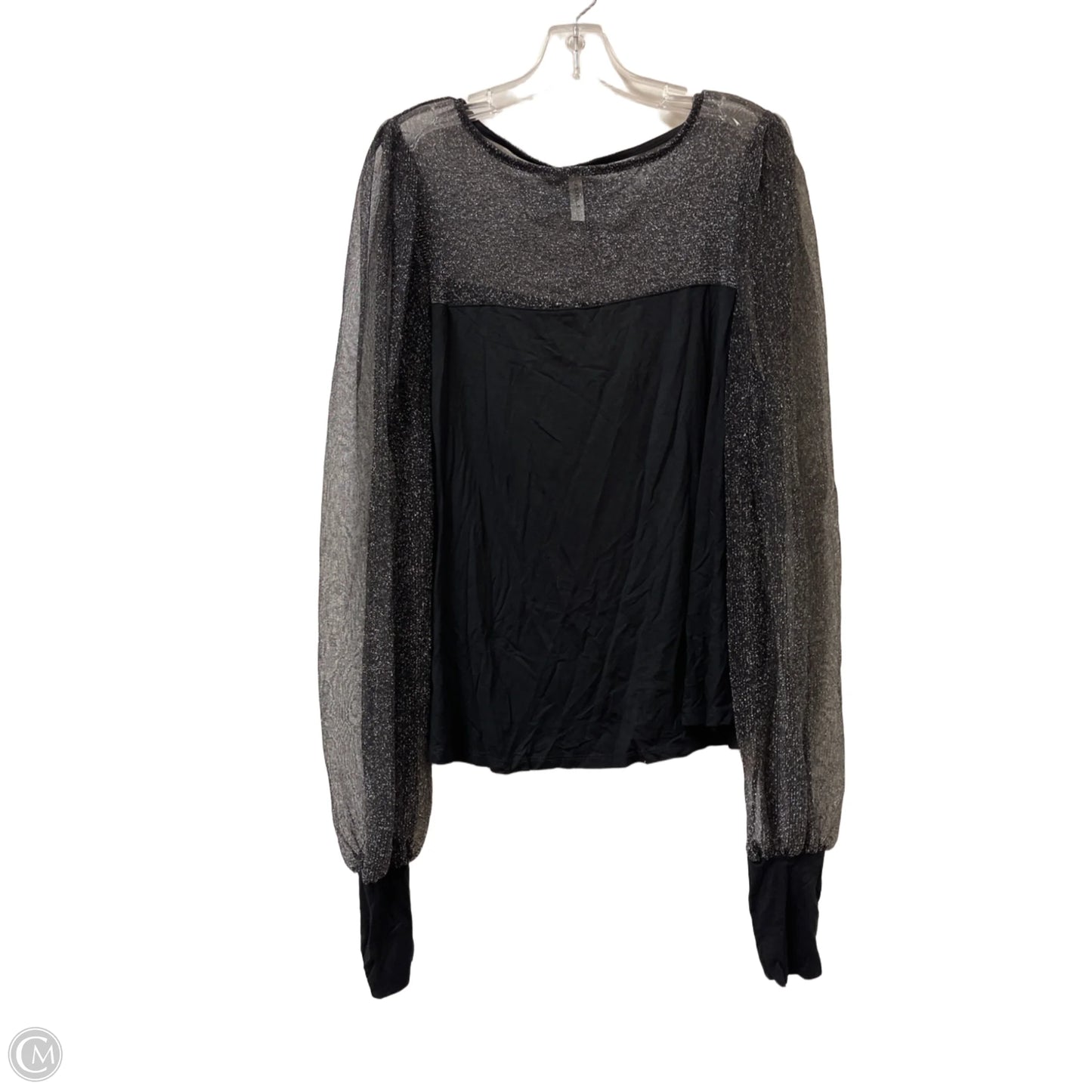 Top Long Sleeve By Emerald In Black, Size: 1x