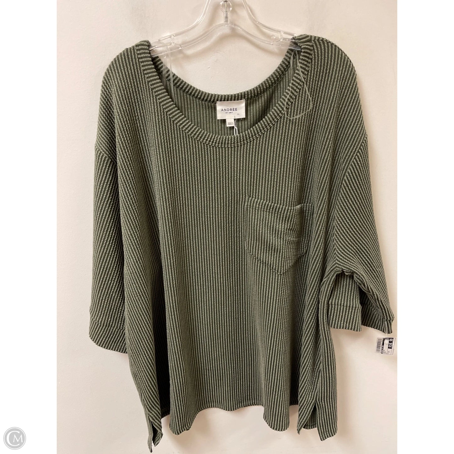 Sweater By Andree By Unit In Green, Size: 2x