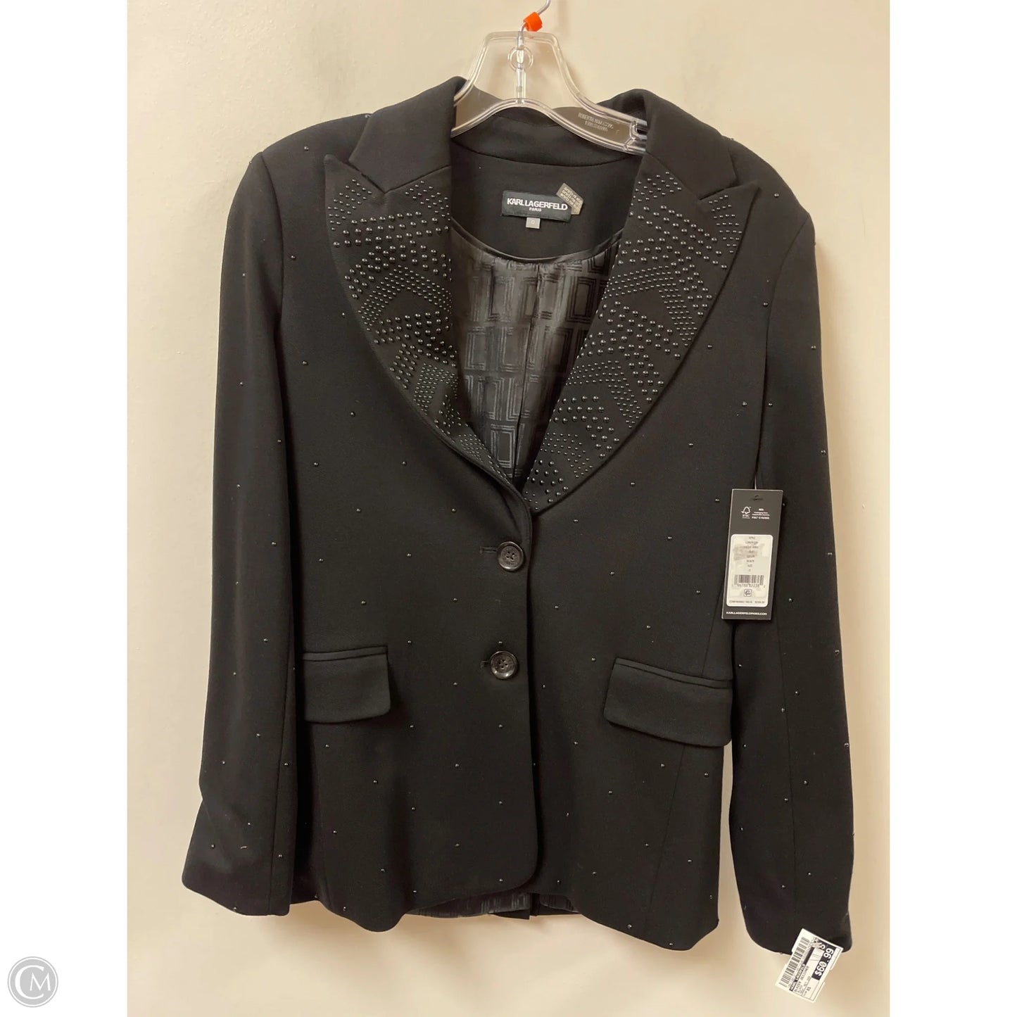 Blazer Designer By Karl Lagerfeld In Black, Size: Xs