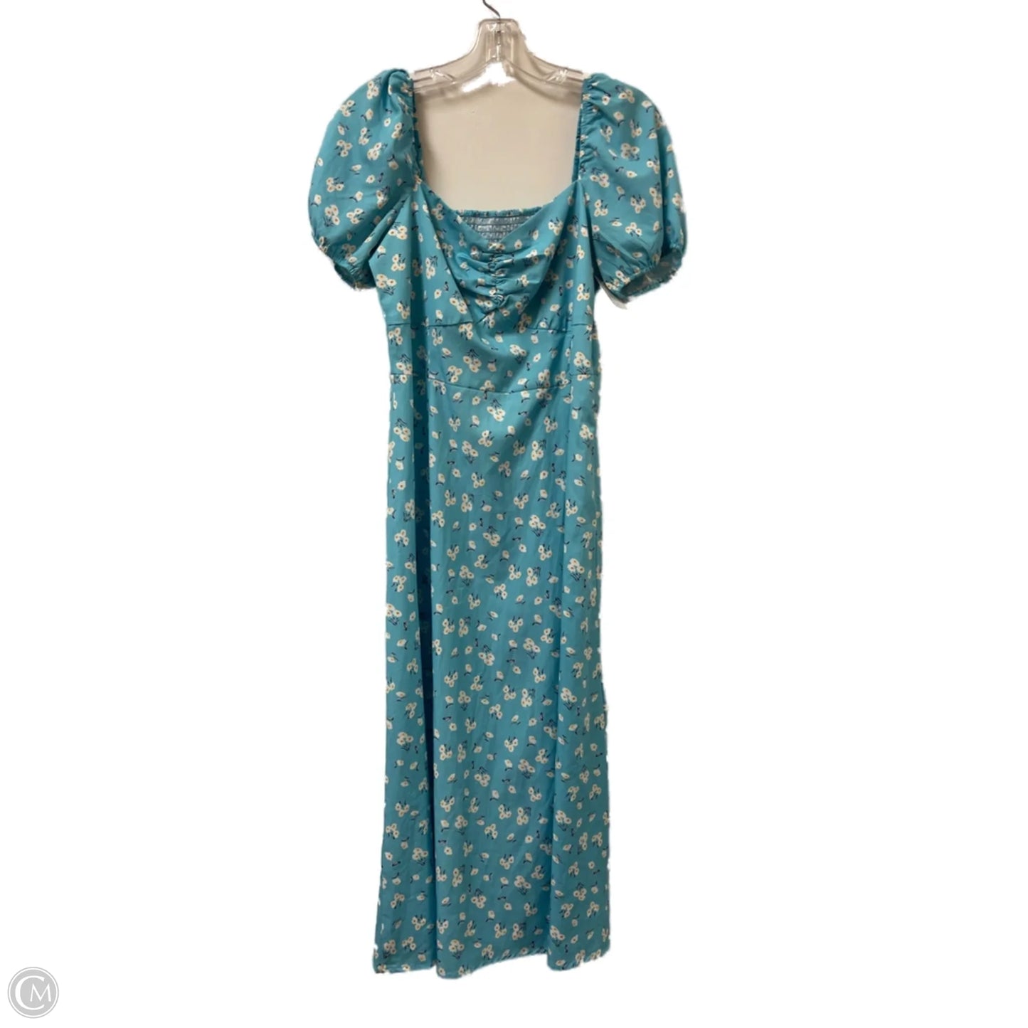 Dress Casual Midi By Clothes Mentor In Blue & Brown, Size: L