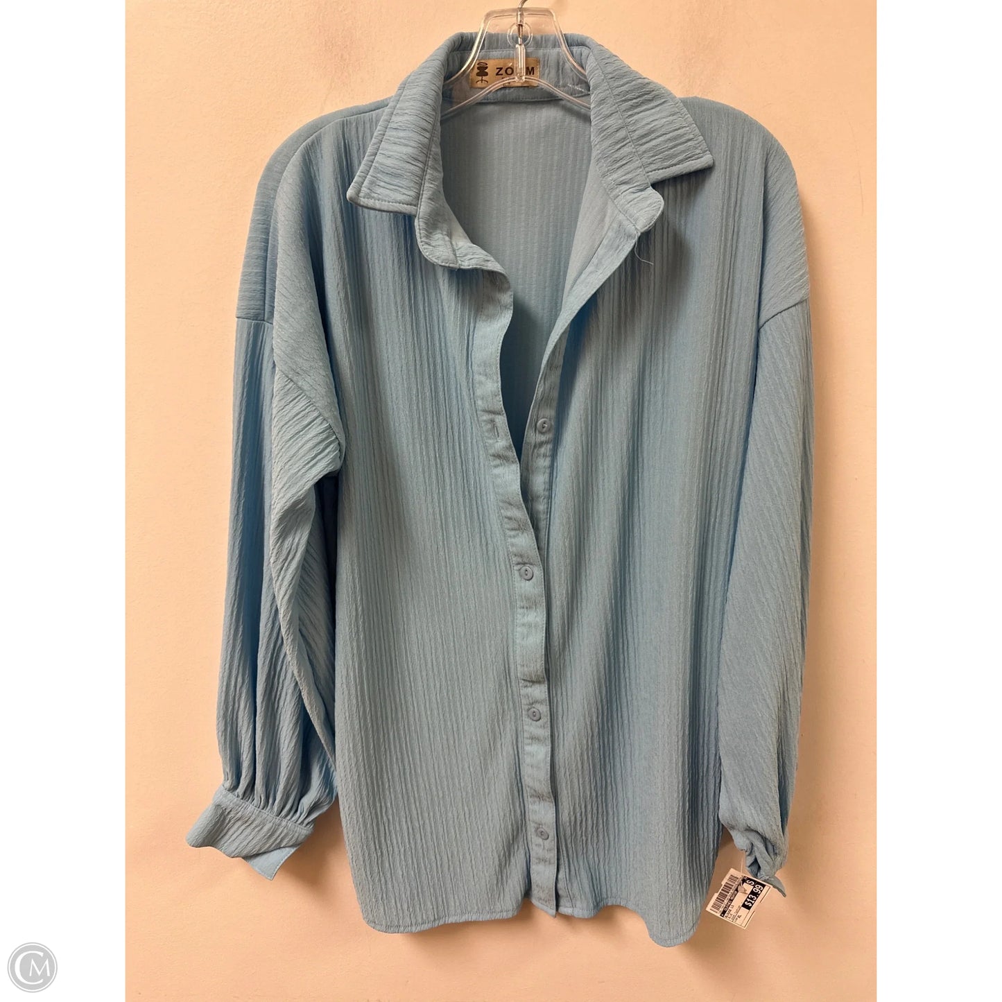 Blouse Long Sleeve By Clothes Mentor In Blue, Size: Xl