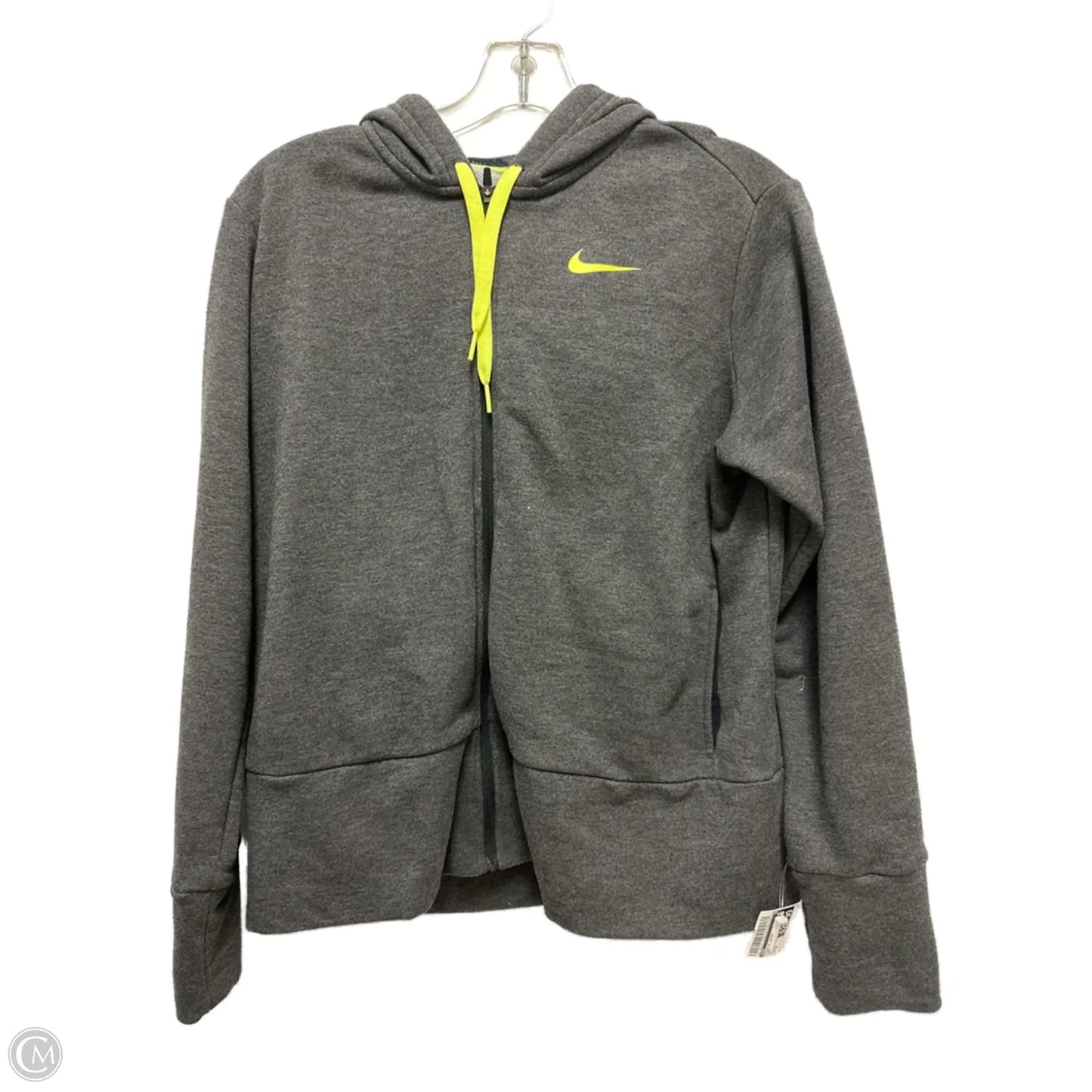 Athletic Jacket By Nike In Grey, Size: M