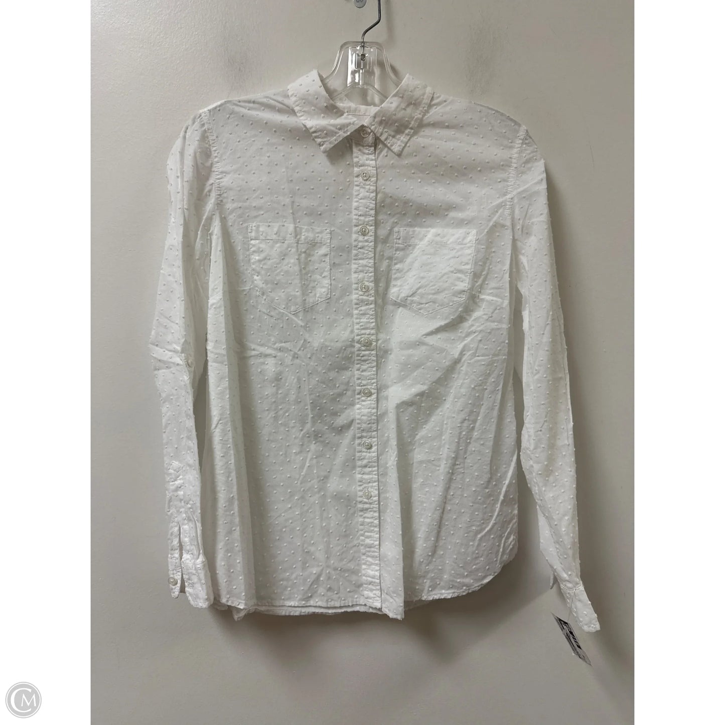 Blouse Long Sleeve By Talbots In White, Size: Mp
