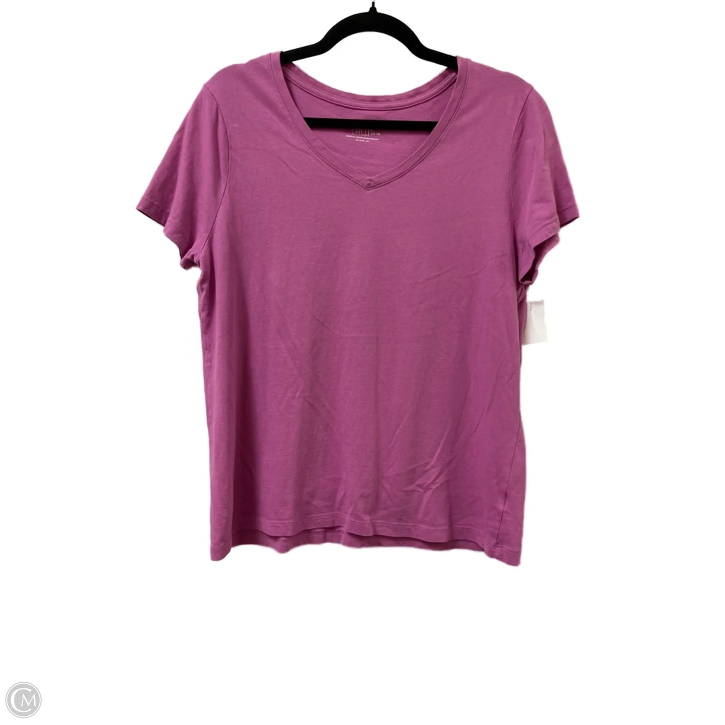 Top Short Sleeve Basic By Time And Tru In Purple, Size: L