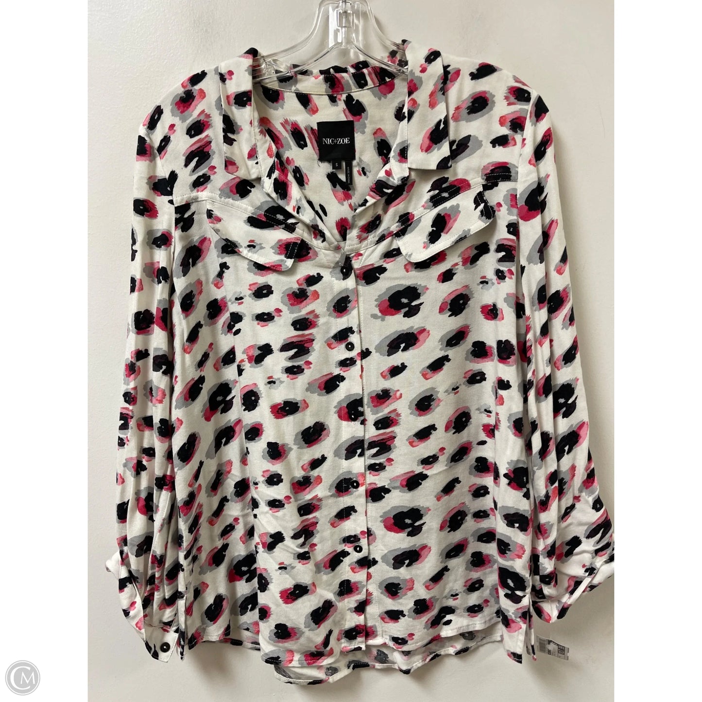 Blouse Long Sleeve By Nic + Zoe In Animal Print, Size: S