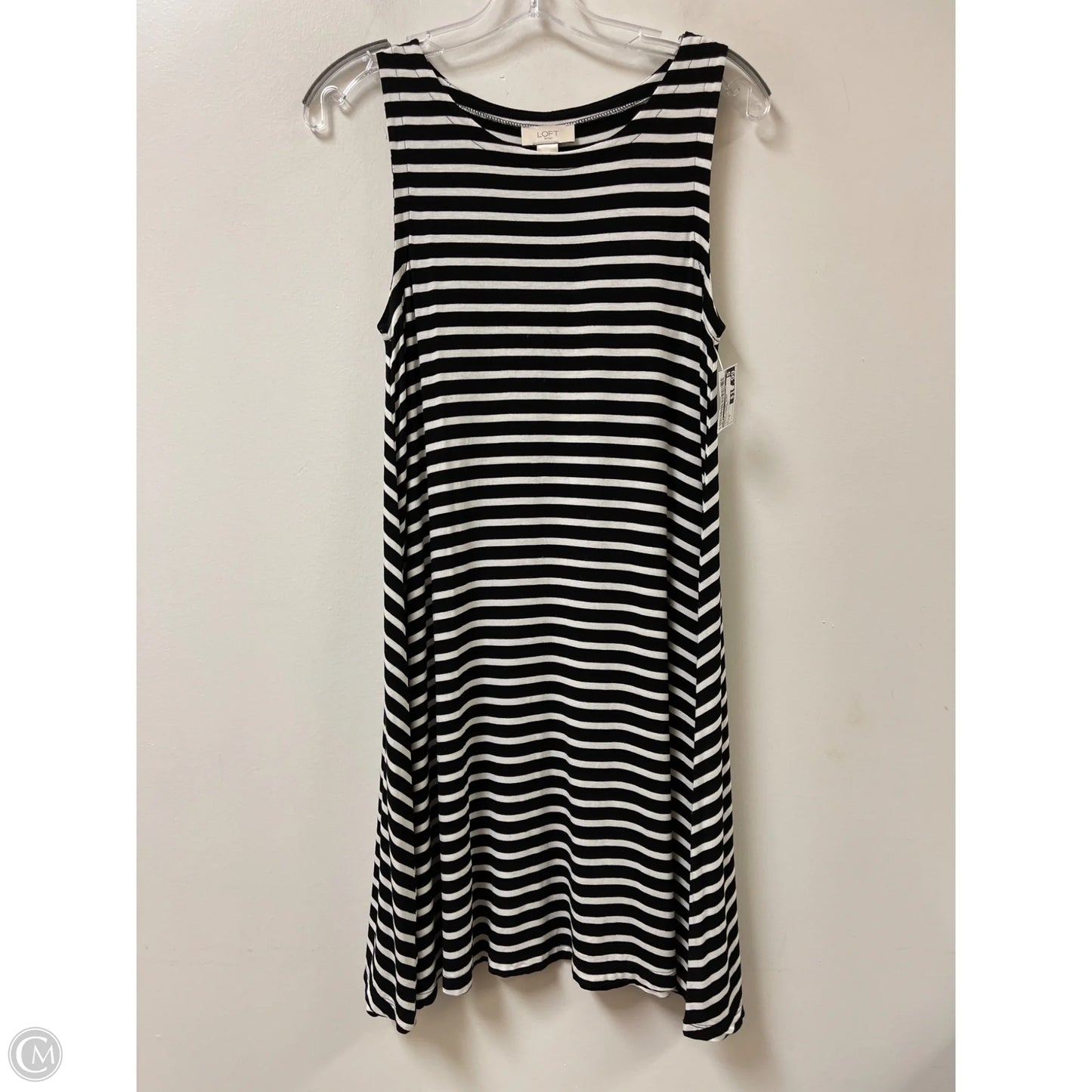 Dress Casual Midi By Loft In Striped Pattern, Size: S