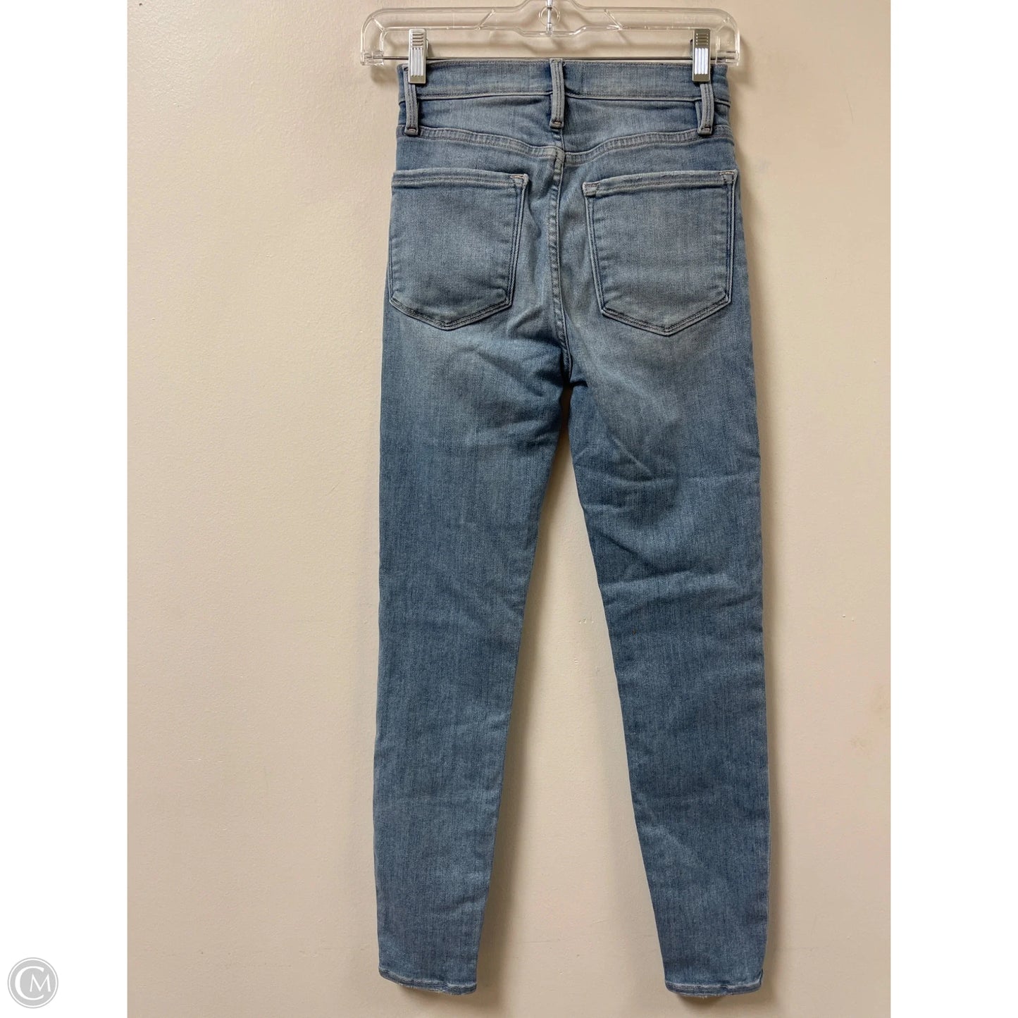 Jeans Skinny By Frame In Blue Denim, Size: 0