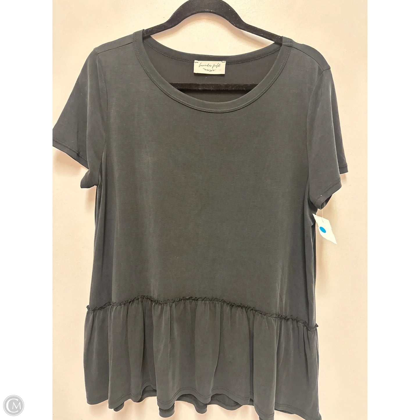 Top Short Sleeve By Lavender Field In Black, Size: L