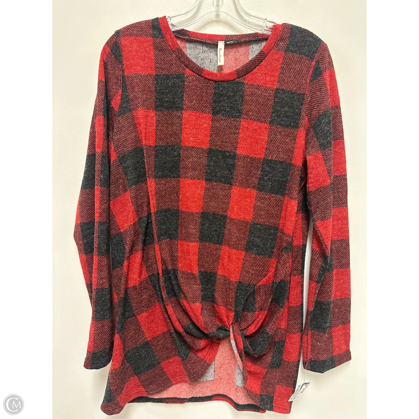 Top Long Sleeve By Clothes Mentor In Checkered Pattern, Size: L