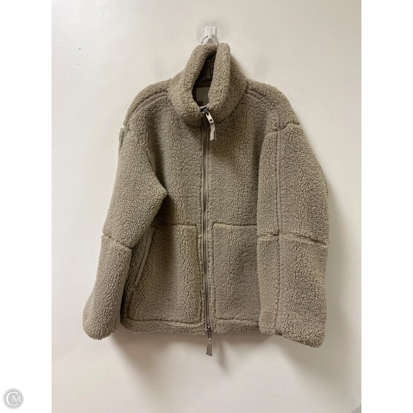 Coat Faux Fur & Sherpa By H&m In Tan, Size: S