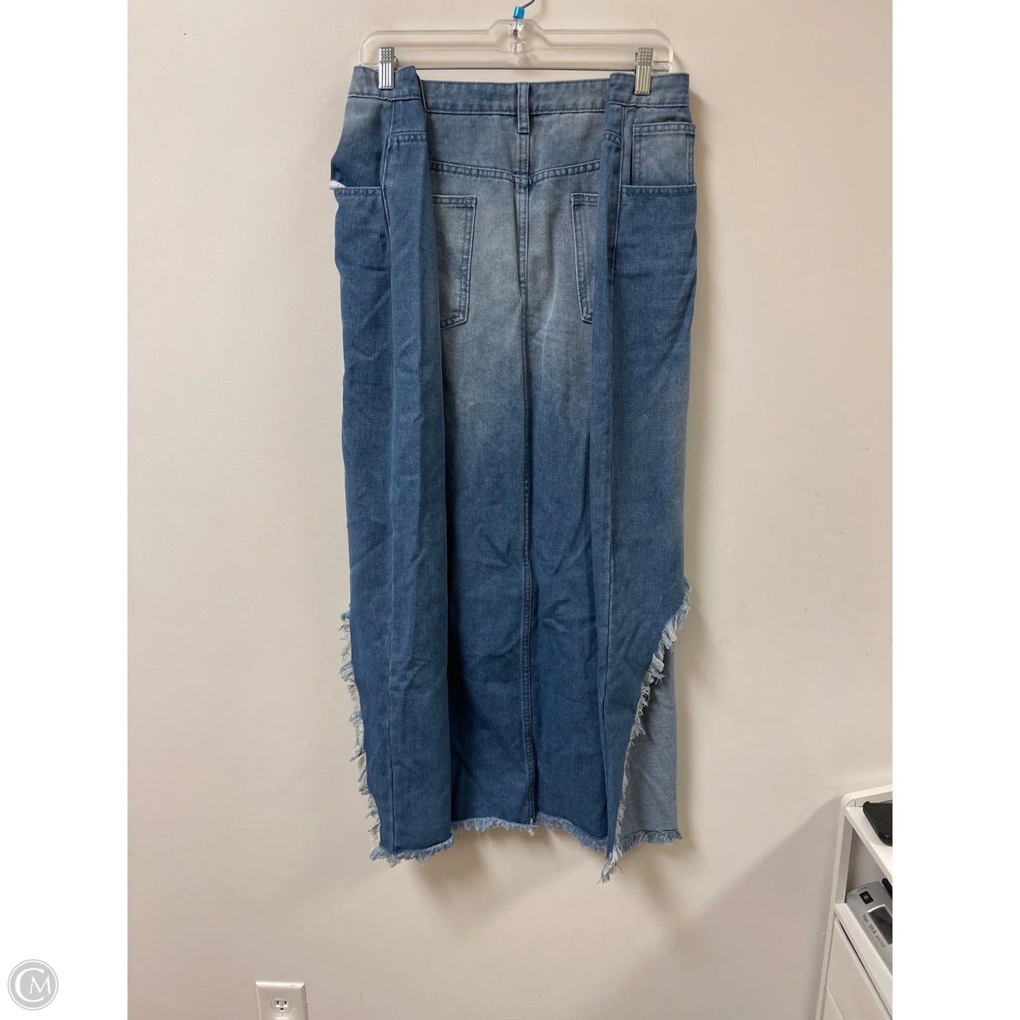 Skirt Maxi By Fashion Nova In Blue Denim, Size: 22