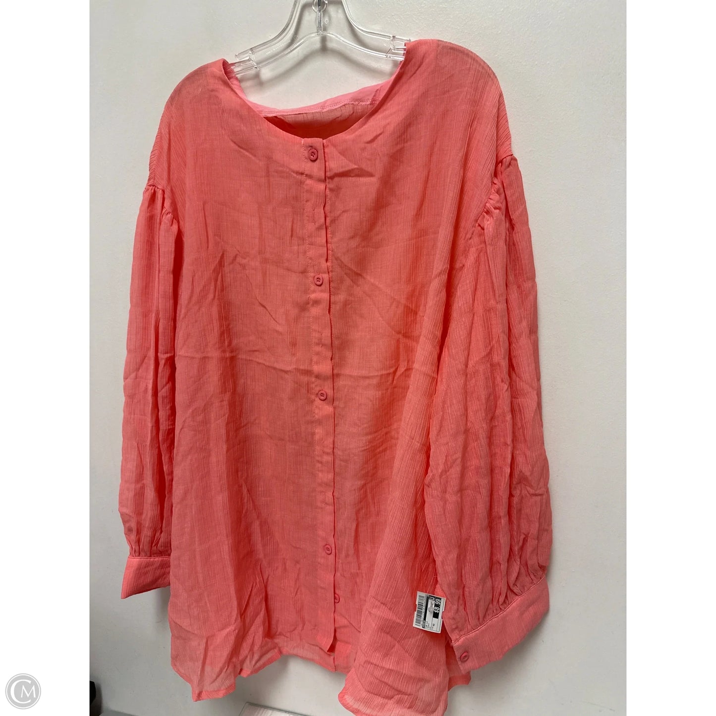 Top Long Sleeve By Shein In Peach, Size: 4x