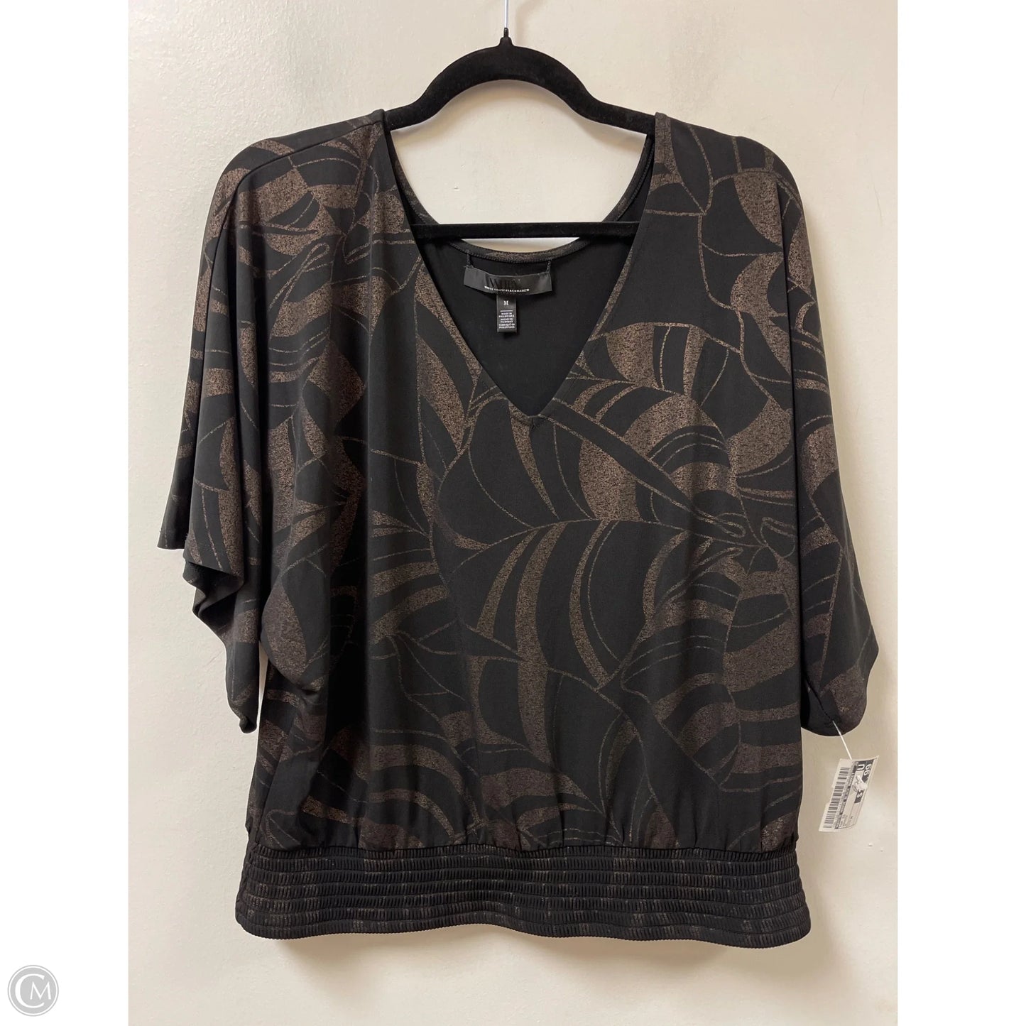 Top Short Sleeve By White House Black Market In Bronze, Size: M