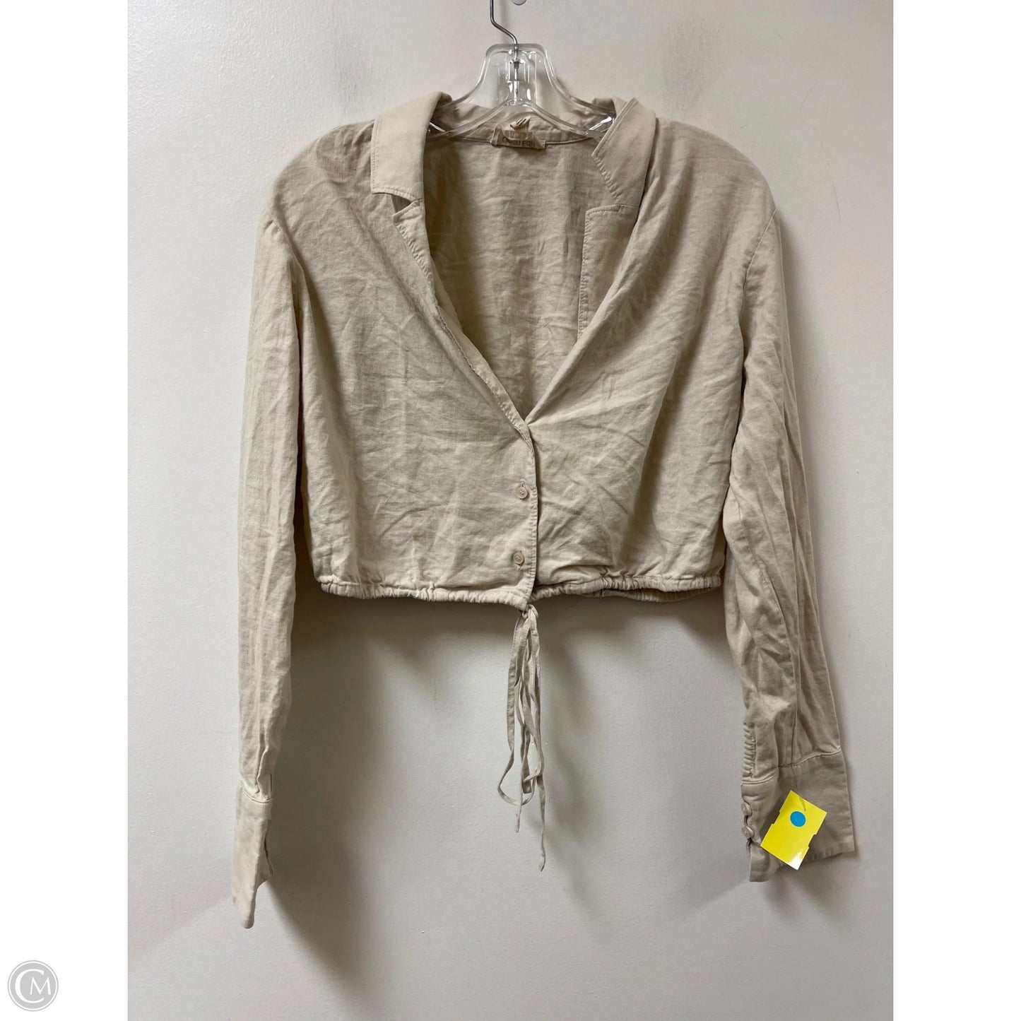 Blouse Long Sleeve By Open Edit In Cream, Size: M