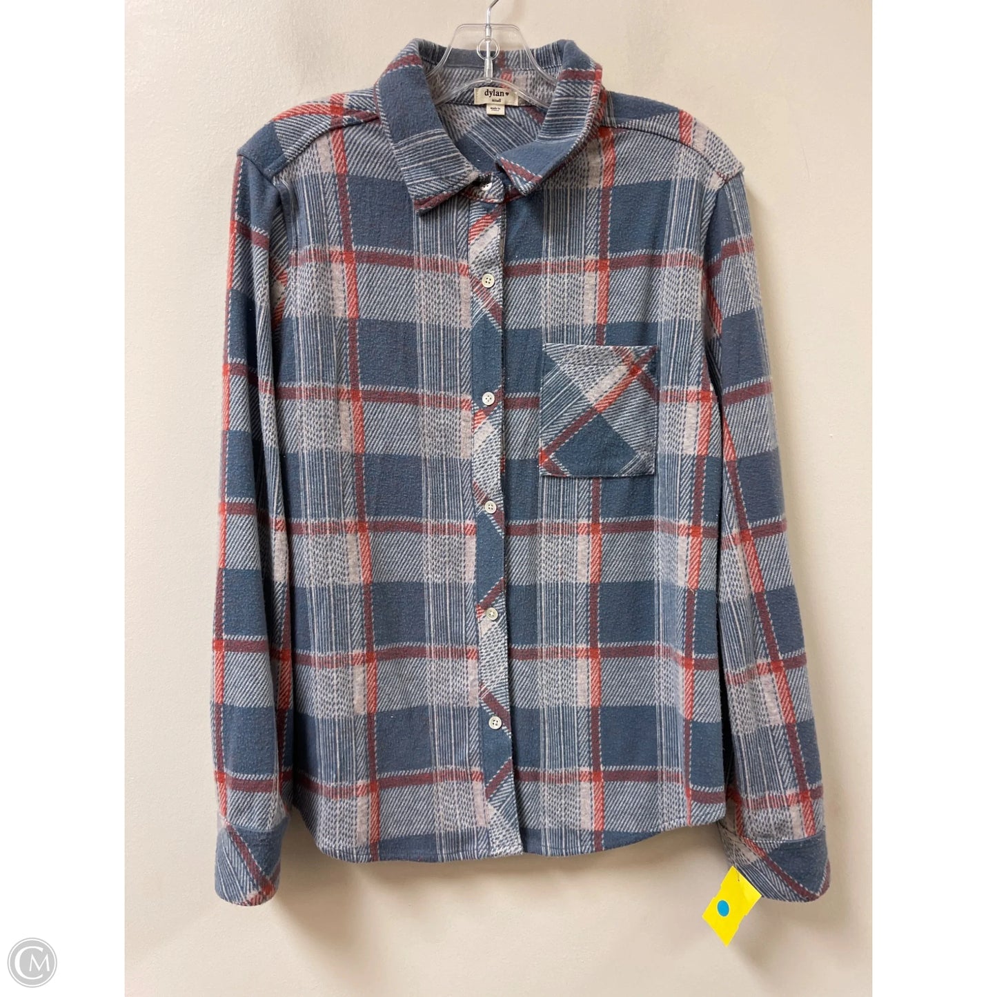 Blouse Long Sleeve By Dylan In Plaid Pattern, Size: S