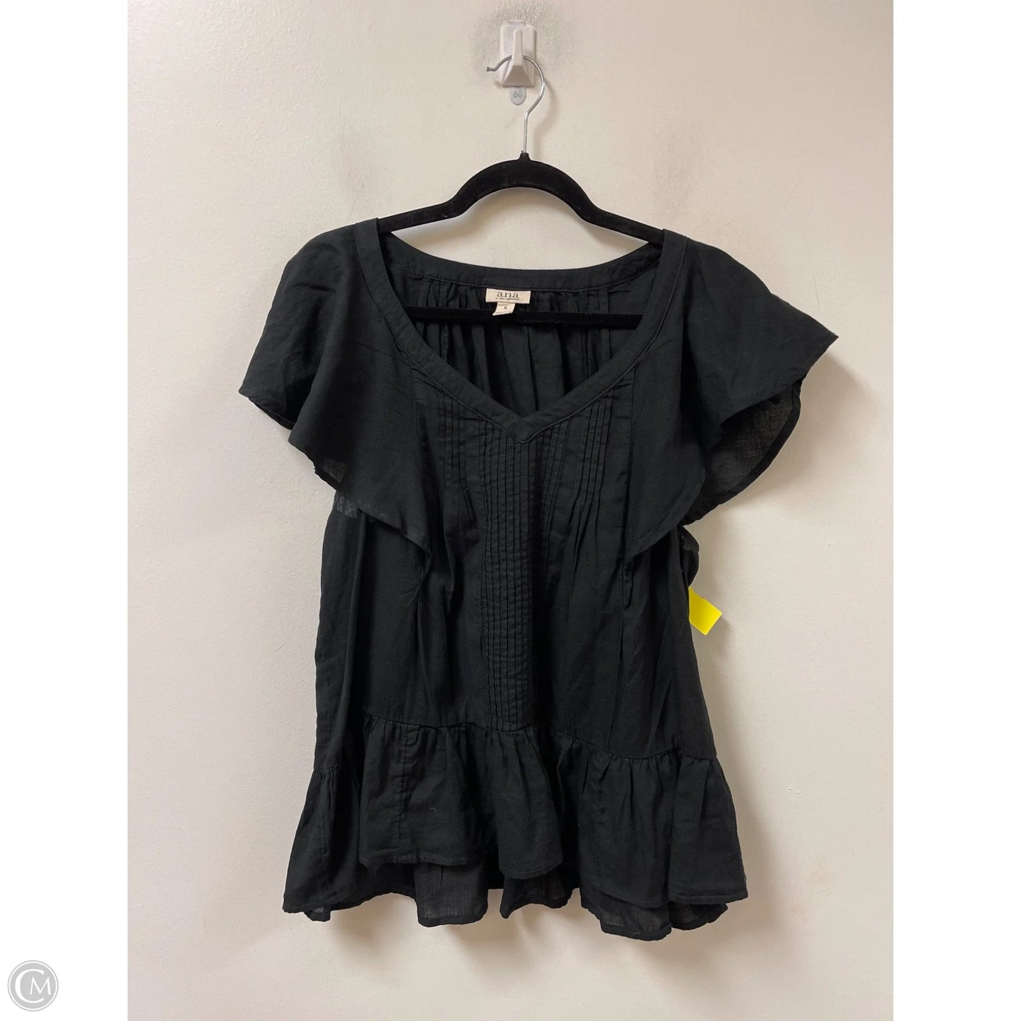 Top Short Sleeve By Ana In Black, Size: Xl