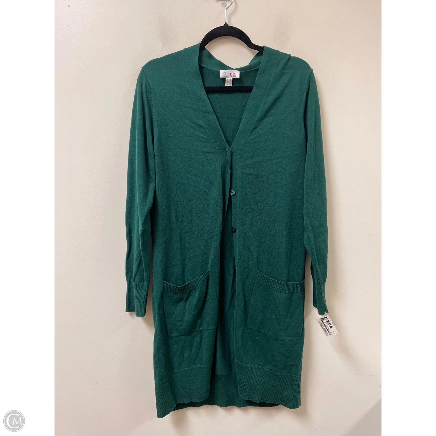 Sweater Cardigan By D&co. In Green, Size: M