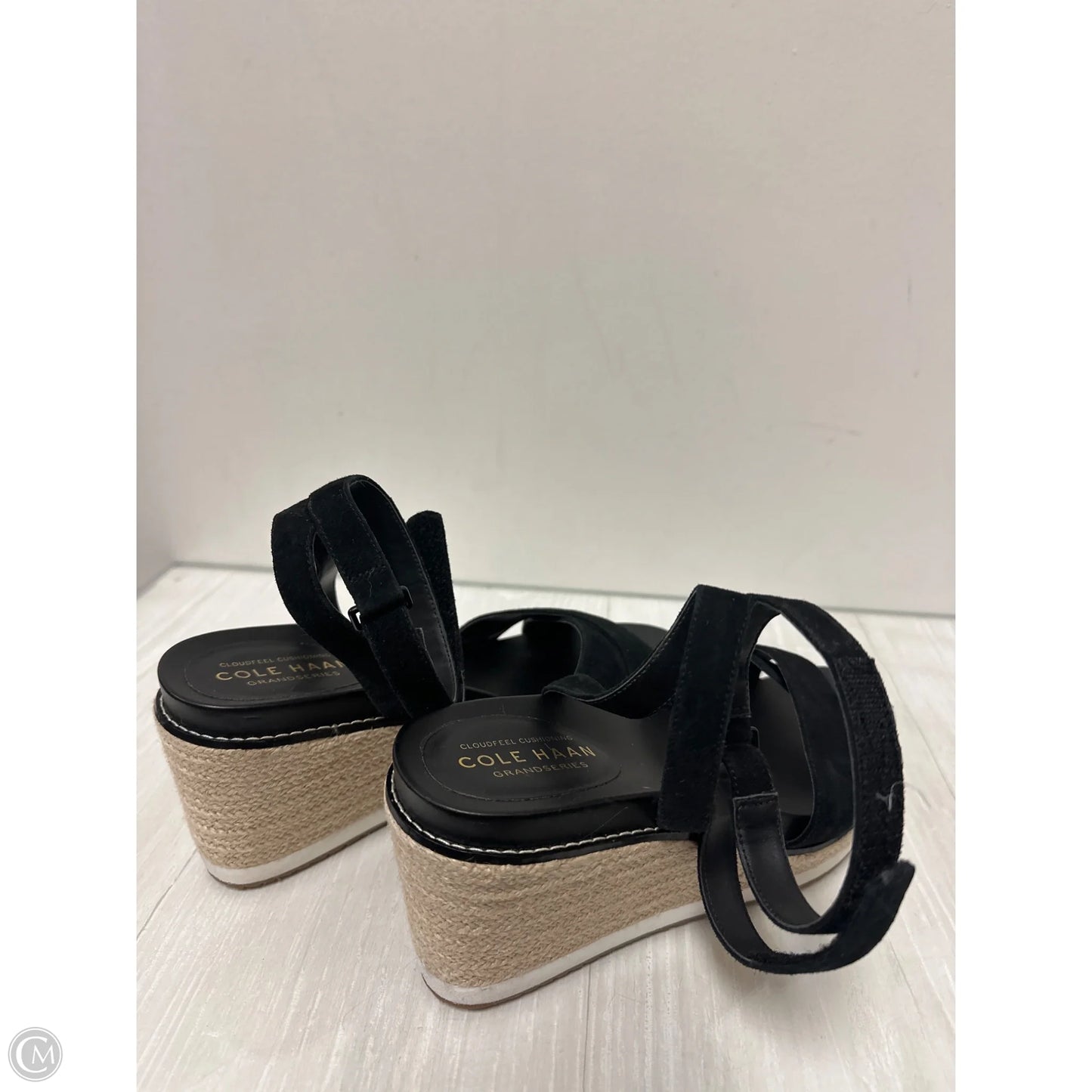 Sandals Heels Wedge By Cole-haan In Black, Size: 9