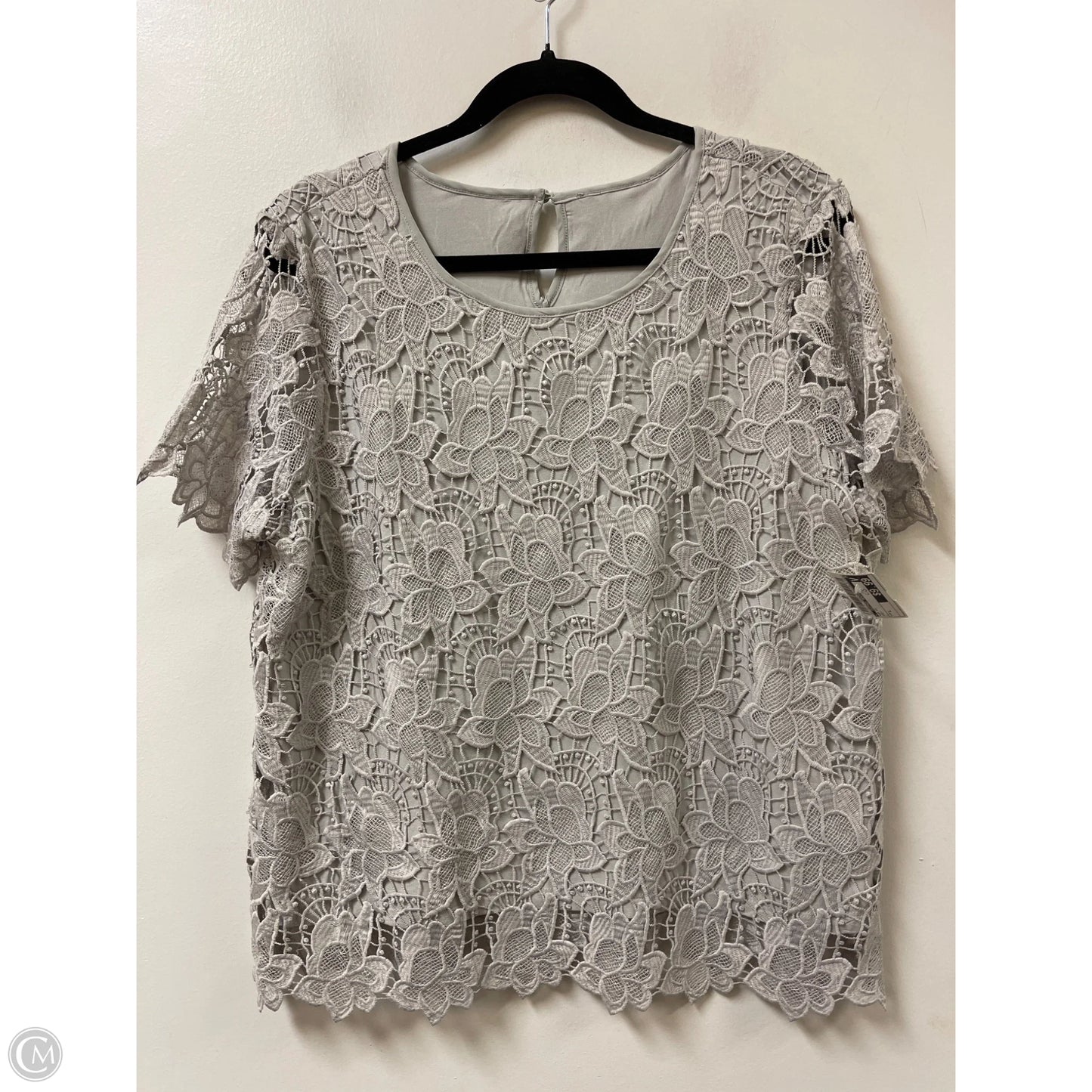 Top Short Sleeve By Clothes Mentor In Grey, Size: L