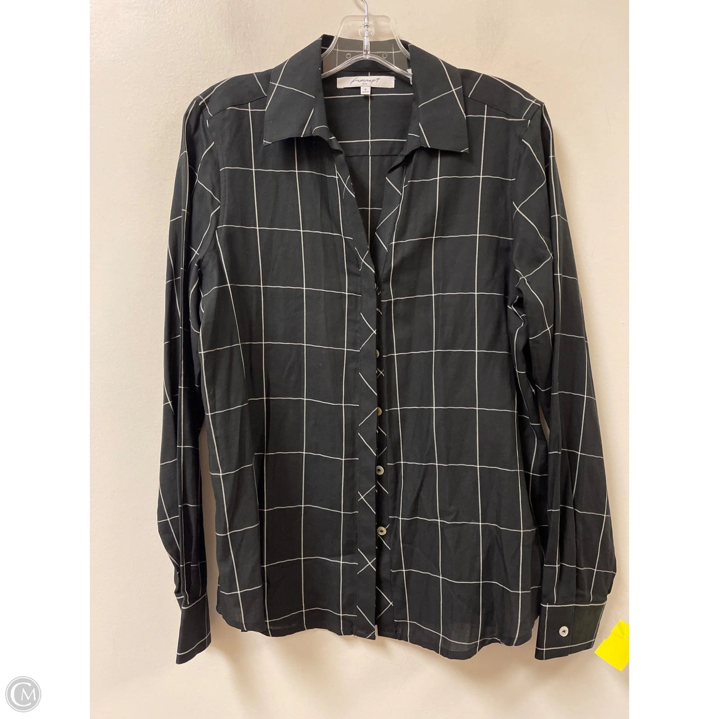 Blouse Long Sleeve By Foxcroft In Black, Size: M