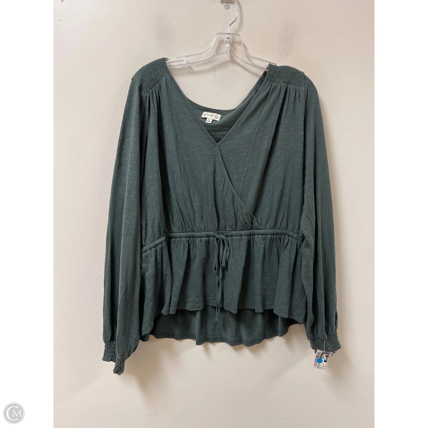 Top Long Sleeve By Wonderly In Grey, Size: Xl