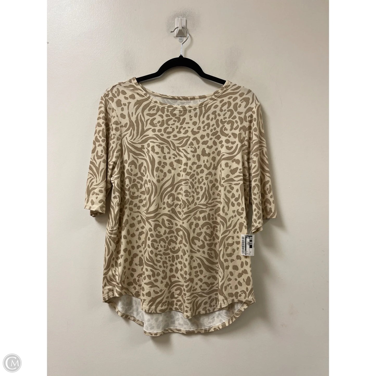 Top Short Sleeve By Cupio In Tan, Size: Xl