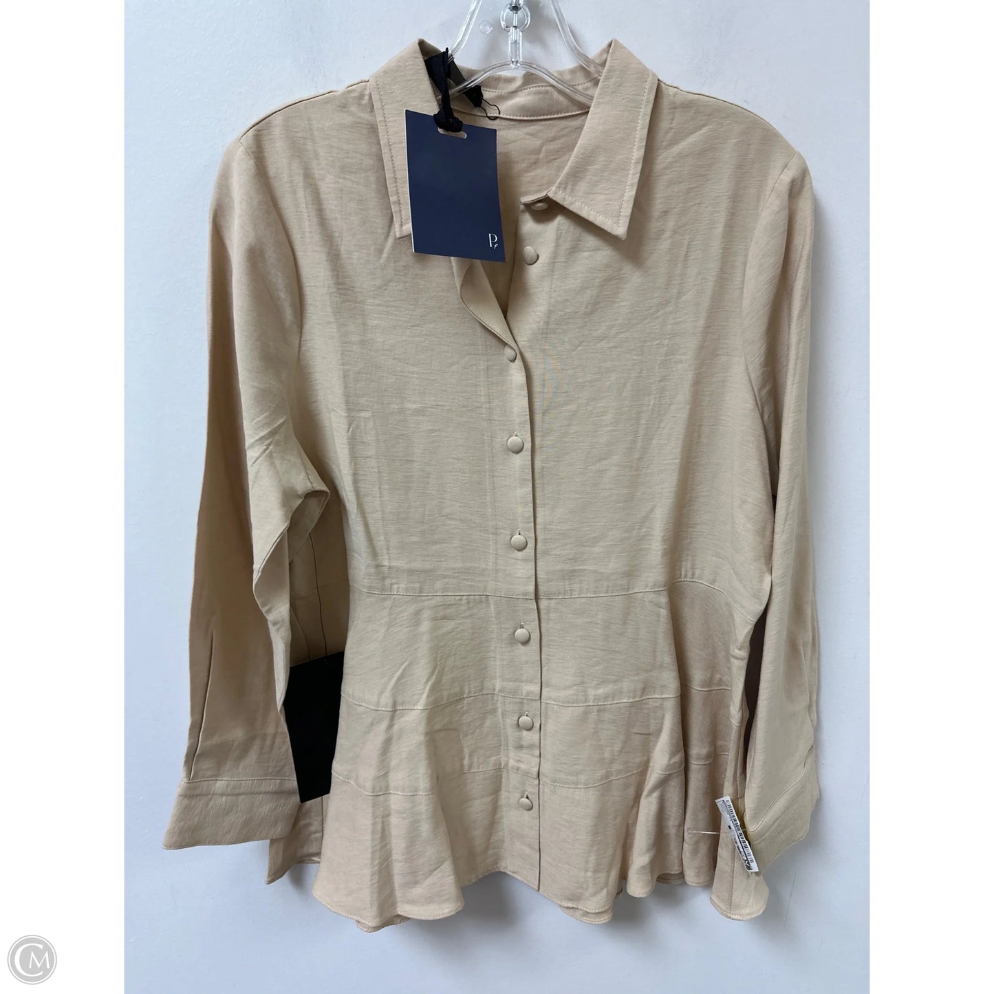 Blouse Long Sleeve By Pomander Place In Cream, Size: M