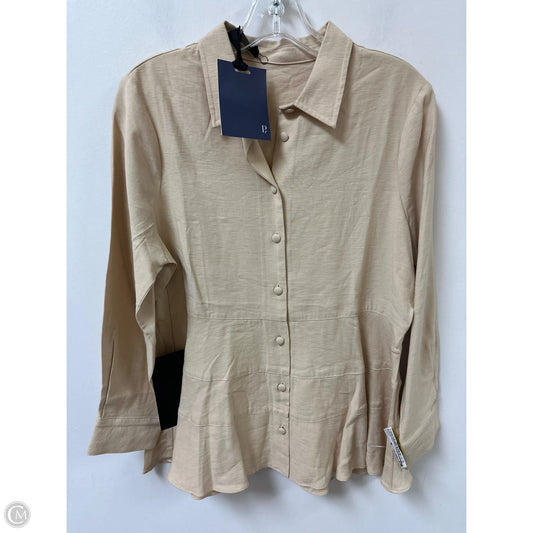 Blouse Long Sleeve By Pomander Place In Cream, Size: M