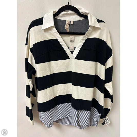 Top Long Sleeve By Dolan Left Coast In Black & Cream, Size: M