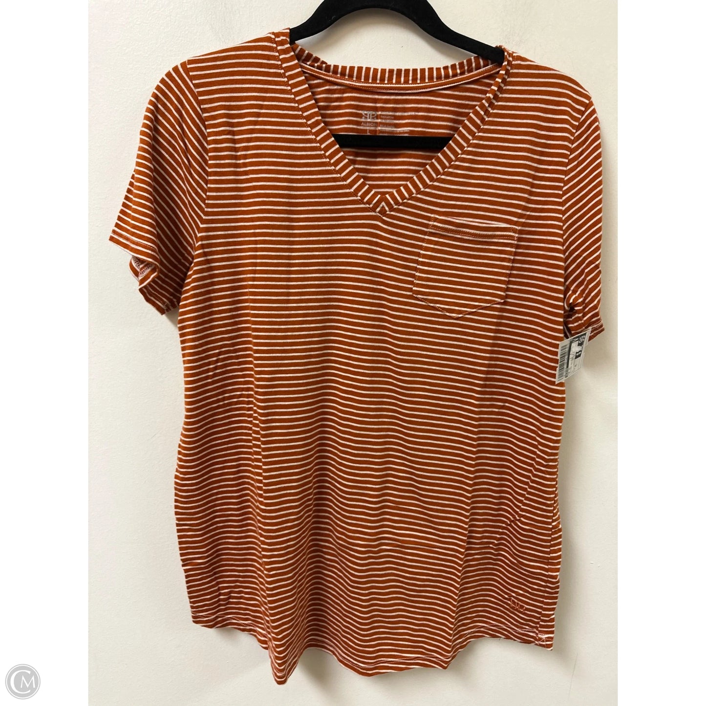 Top Short Sleeve By Albion In Striped Pattern, Size: Xl