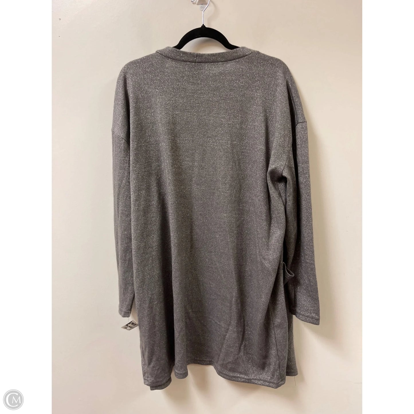 Sweater Cardigan By Daytrip In Silver, Size: M