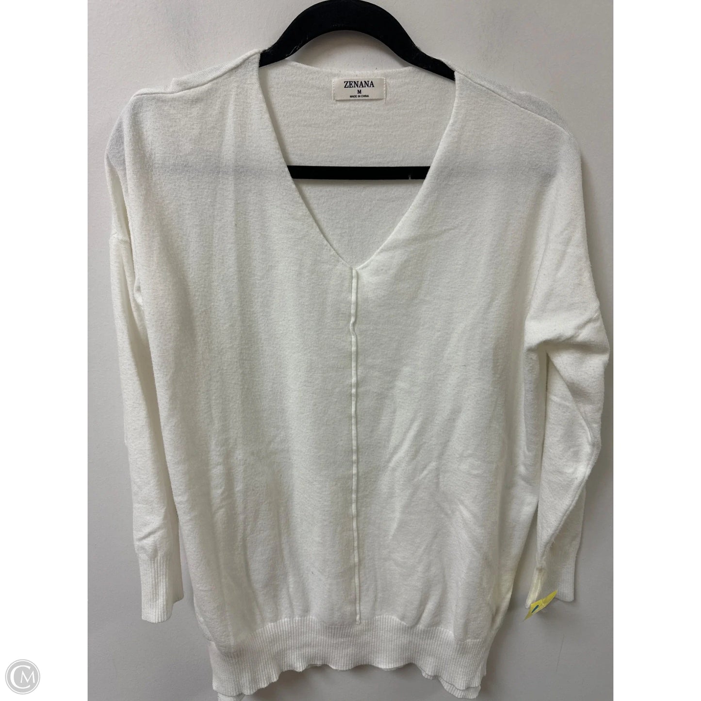Sweater By Zenana In White, Size: M