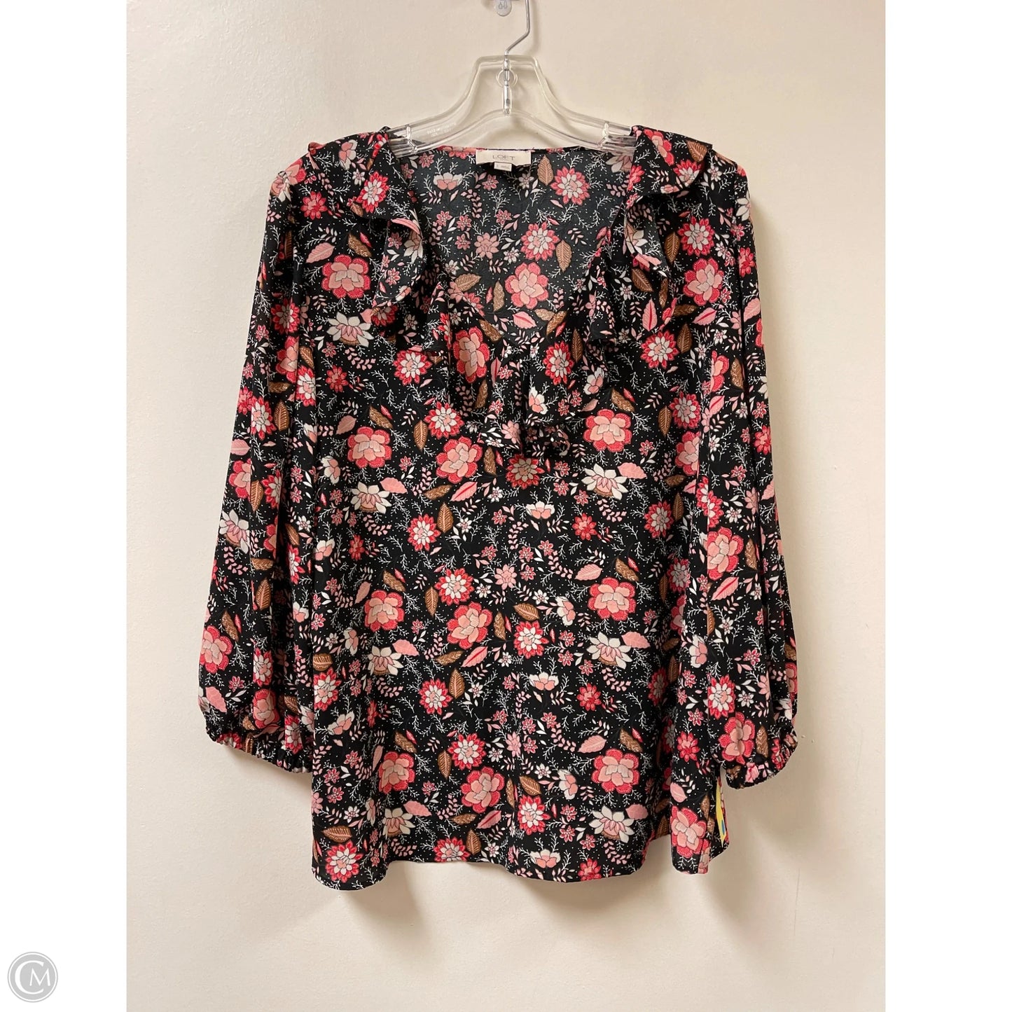 Top Long Sleeve By Loft In Floral Print, Size: L