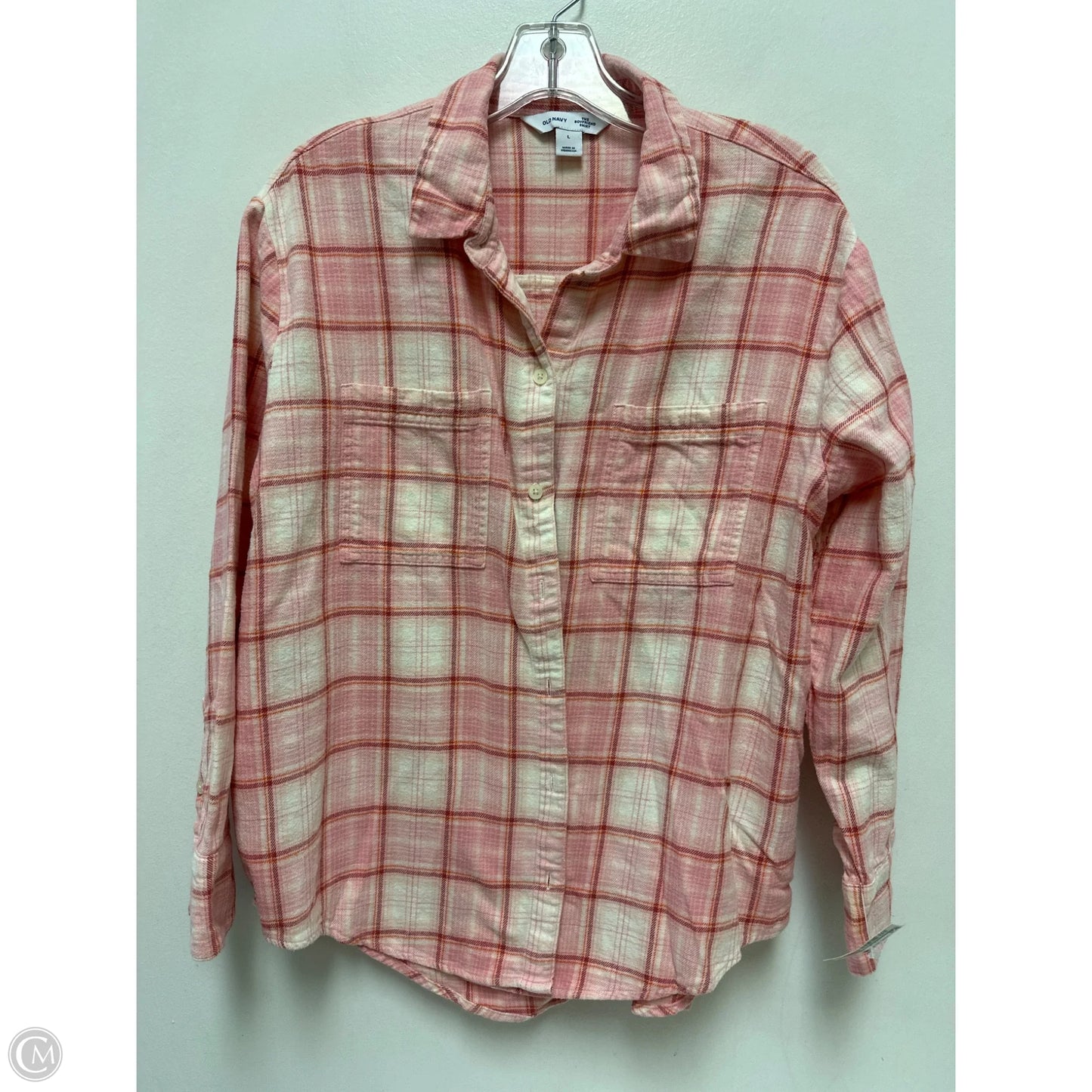 Blouse Long Sleeve By Old Navy In Pink, Size: L