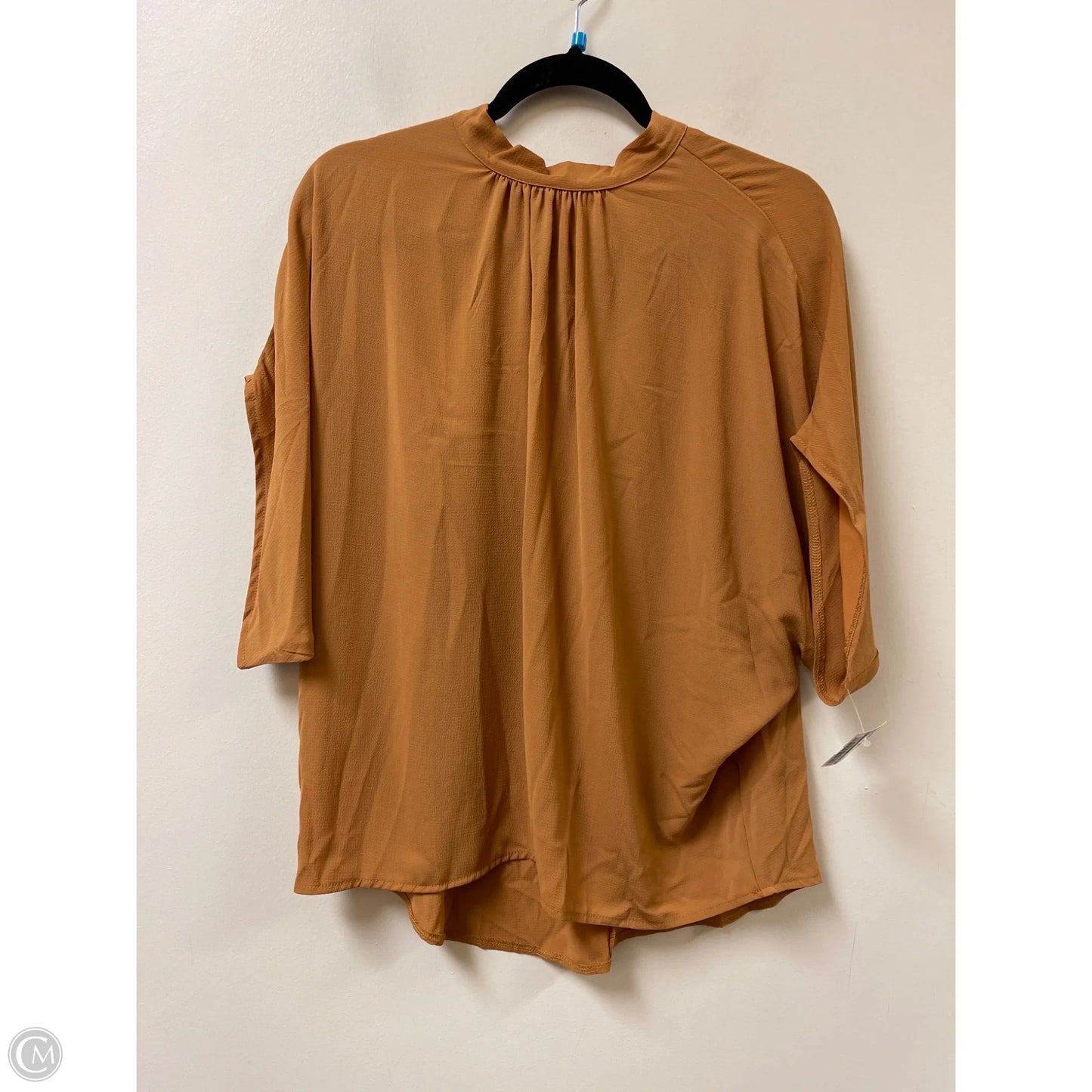 Top Short Sleeve By Angashion In Tan, Size: M