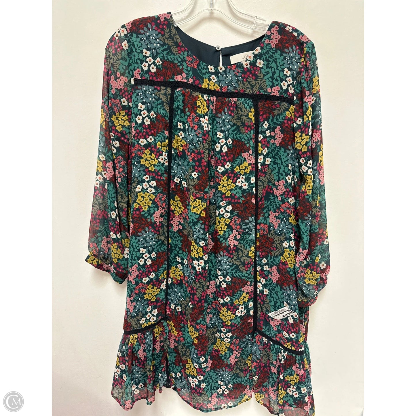 Dress Casual Midi By Loft In Floral Print, Size: M