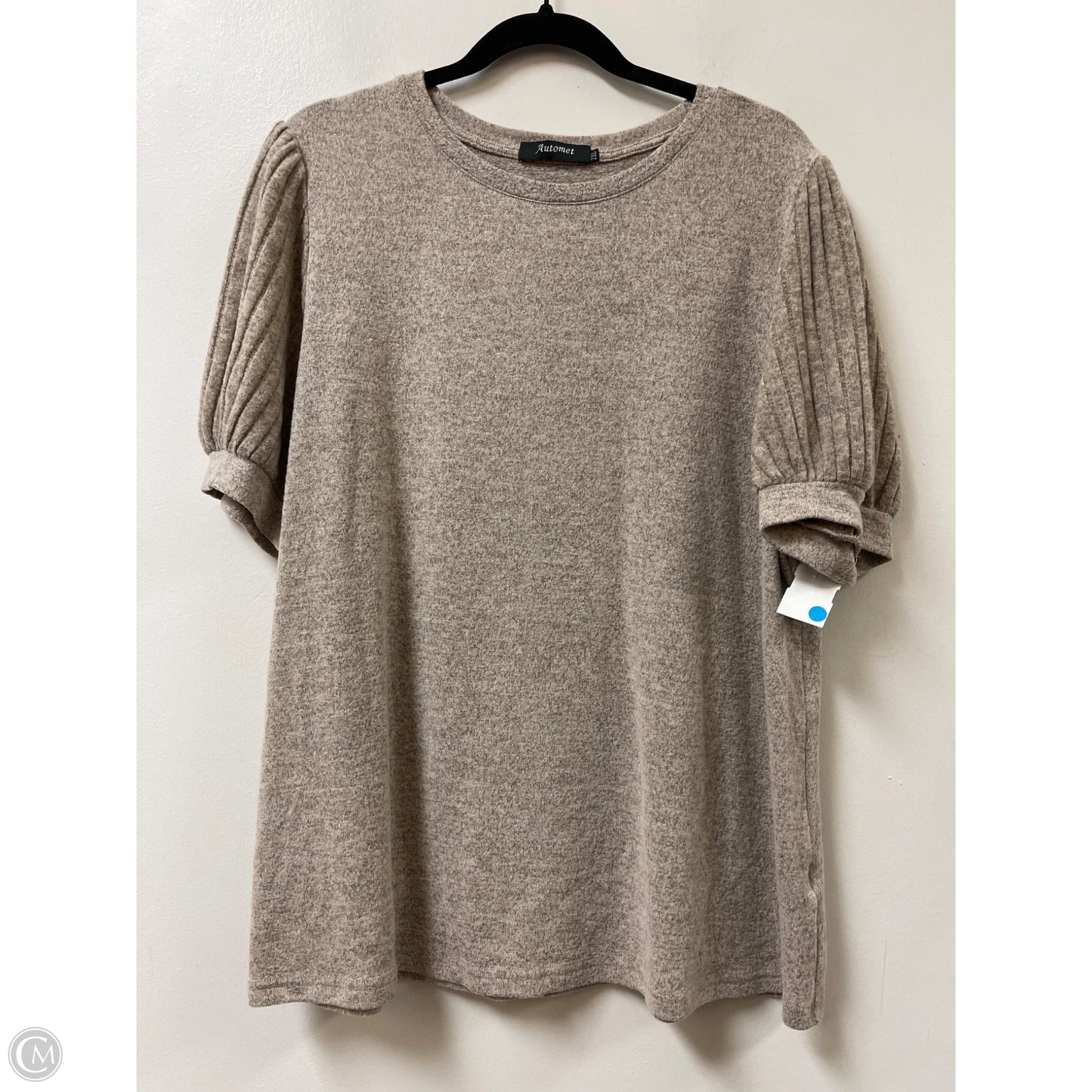 Top Short Sleeve By Clothes Mentor In Tan, Size: 2x