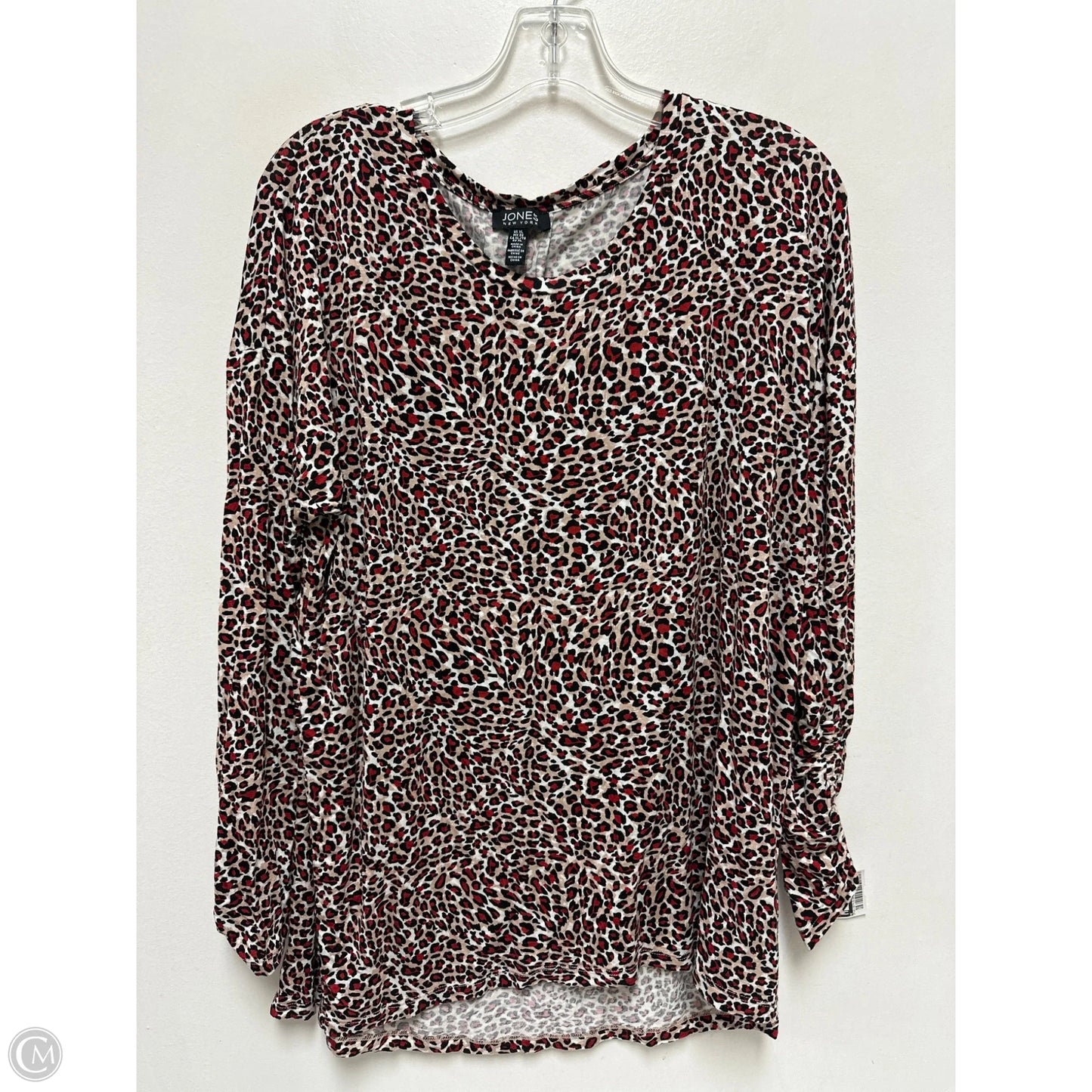 Top Long Sleeve By Jones New York In Animal Print, Size: Xl
