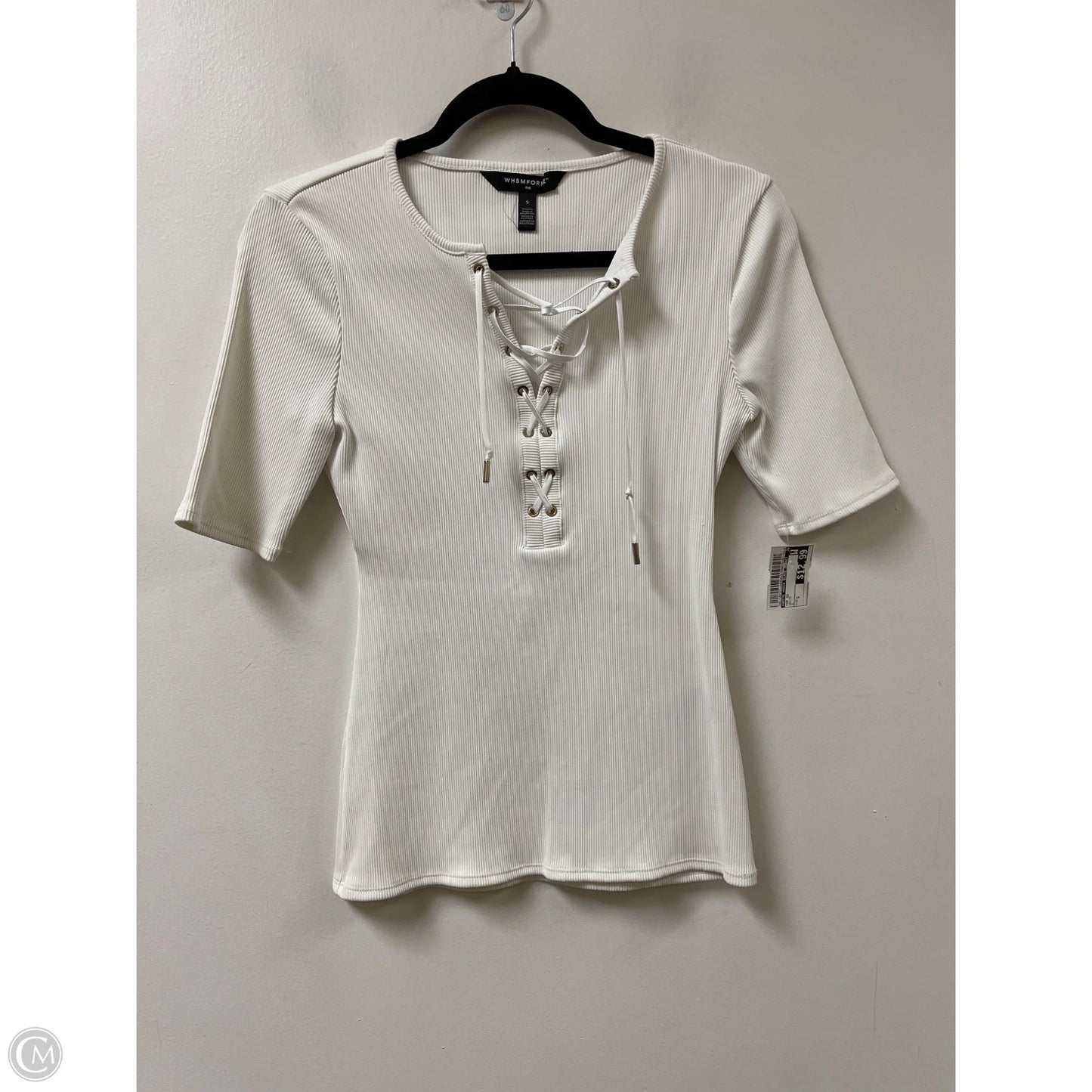 Top Short Sleeve By White House Black Market In White, Size: S