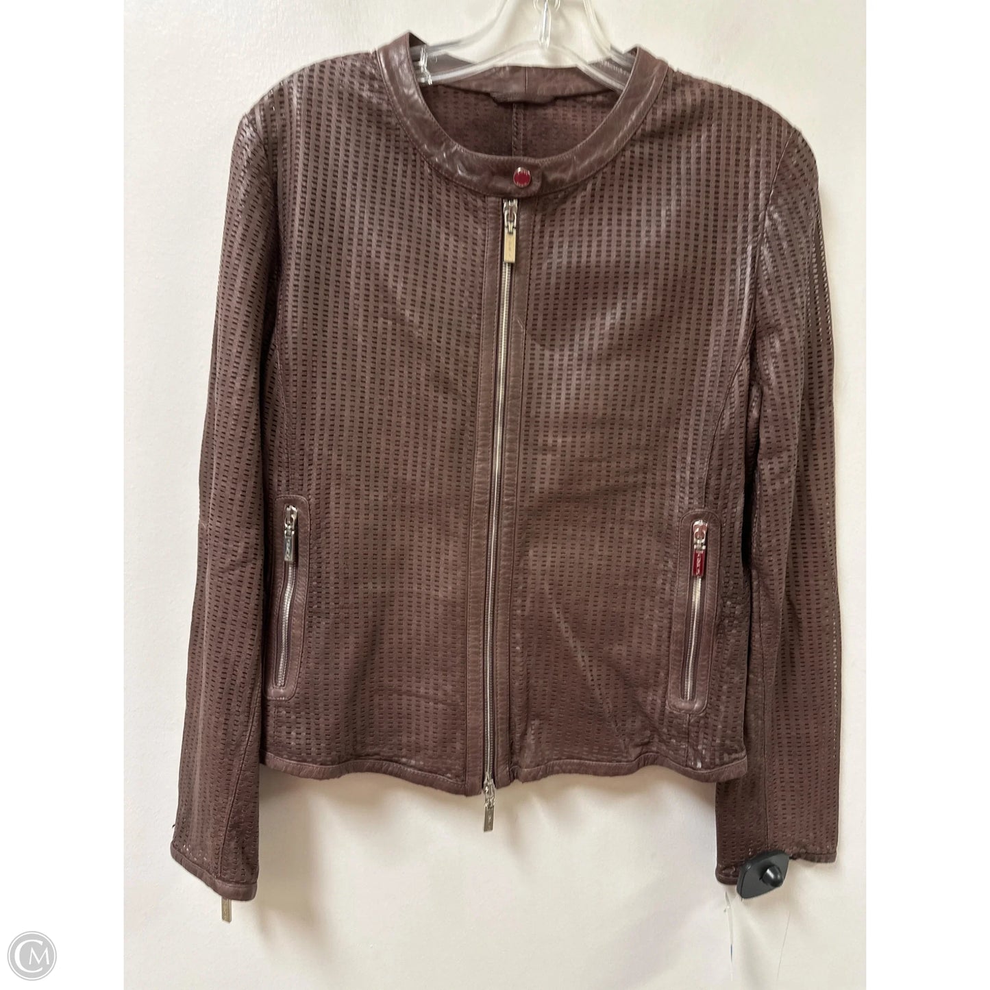Jacket Leather By Cmb In Brown, Size: S