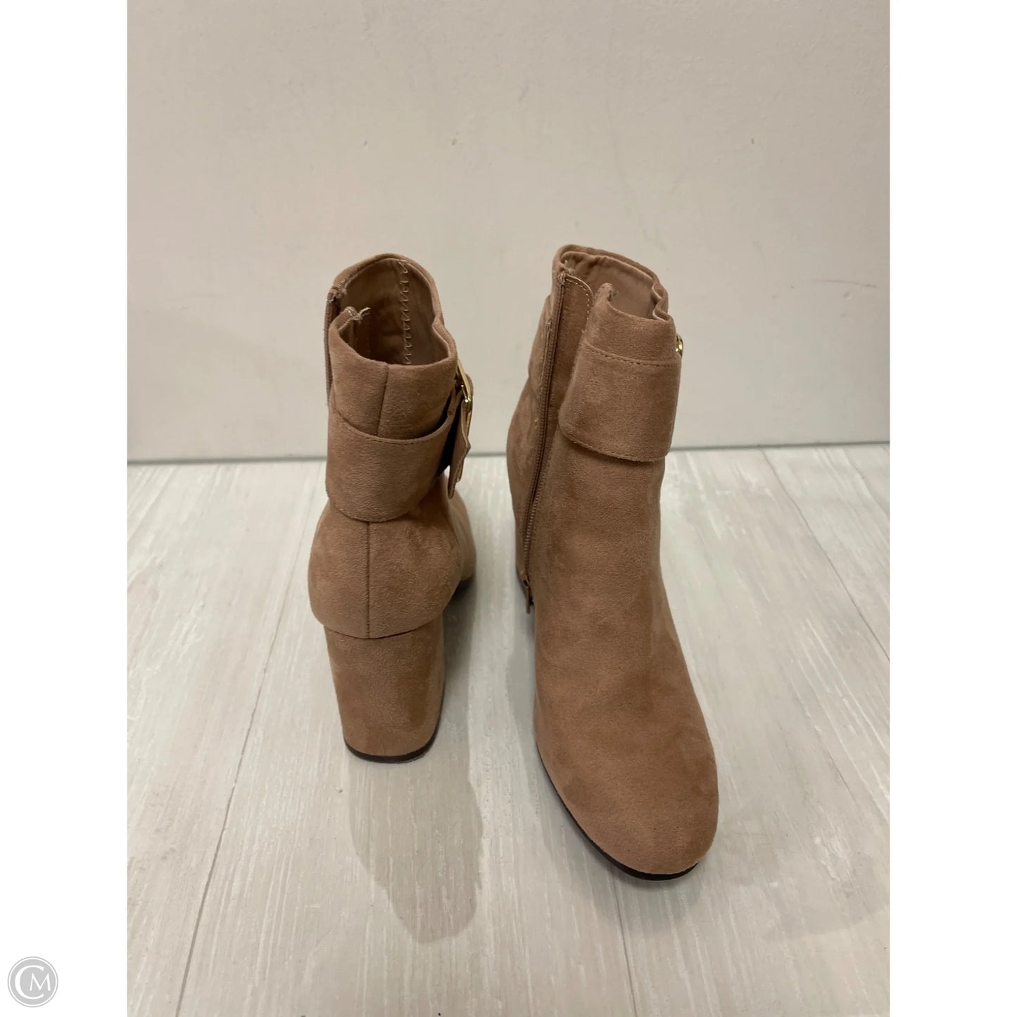 Boots Ankle Heels By Qupid In Tan, Size: 7.5