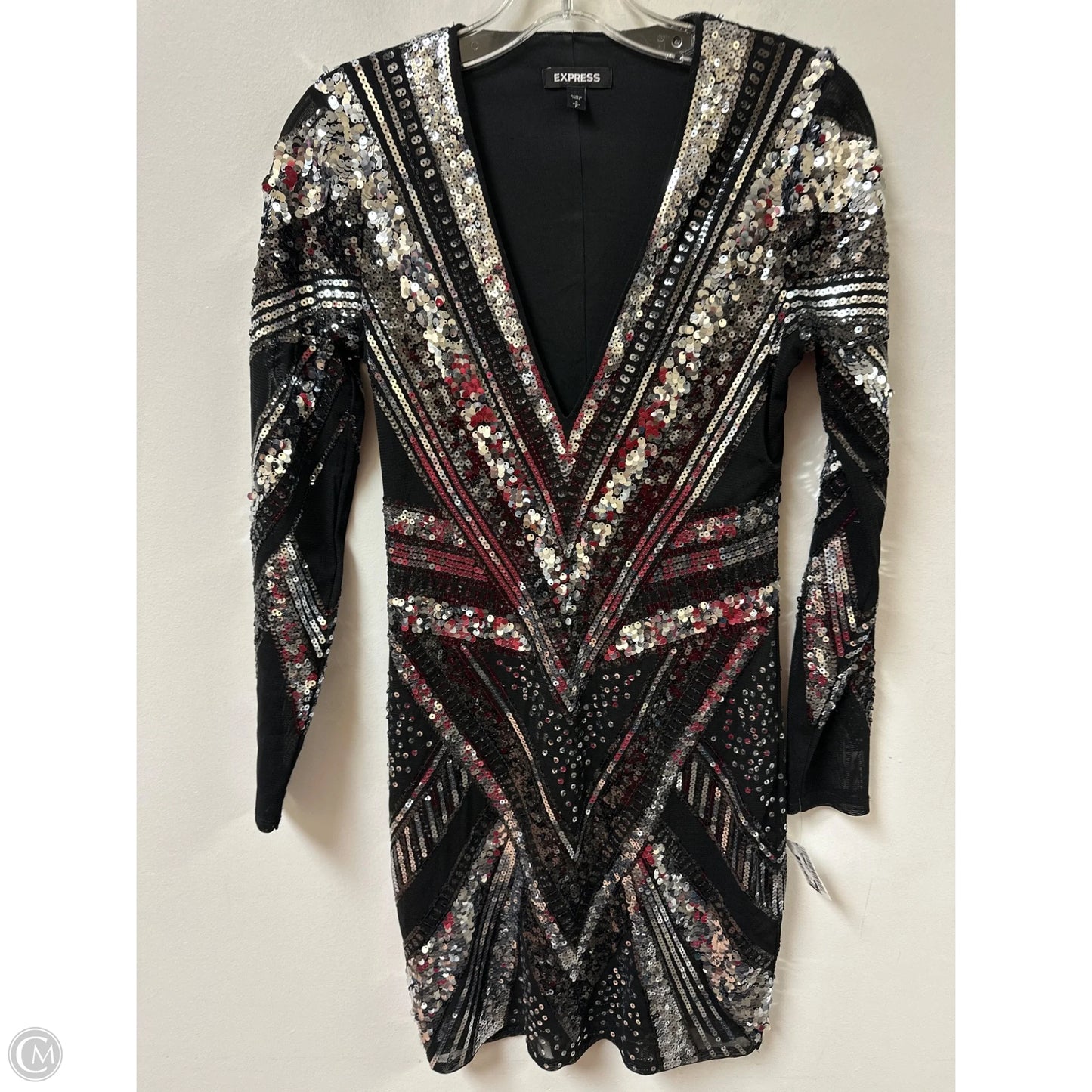 Dress Party Midi By Express In Silver, Size: S