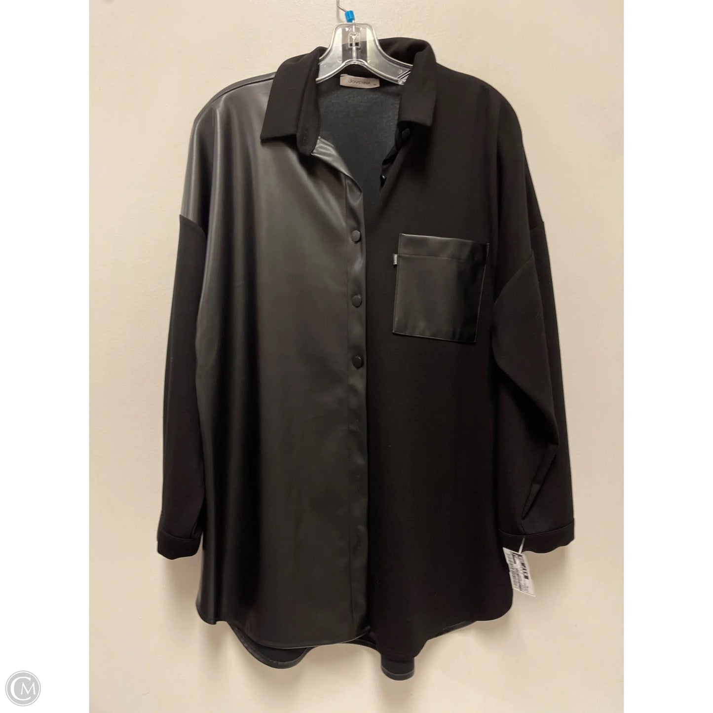Jacket Shirt By Clothes Mentor In Black, Size: Xl