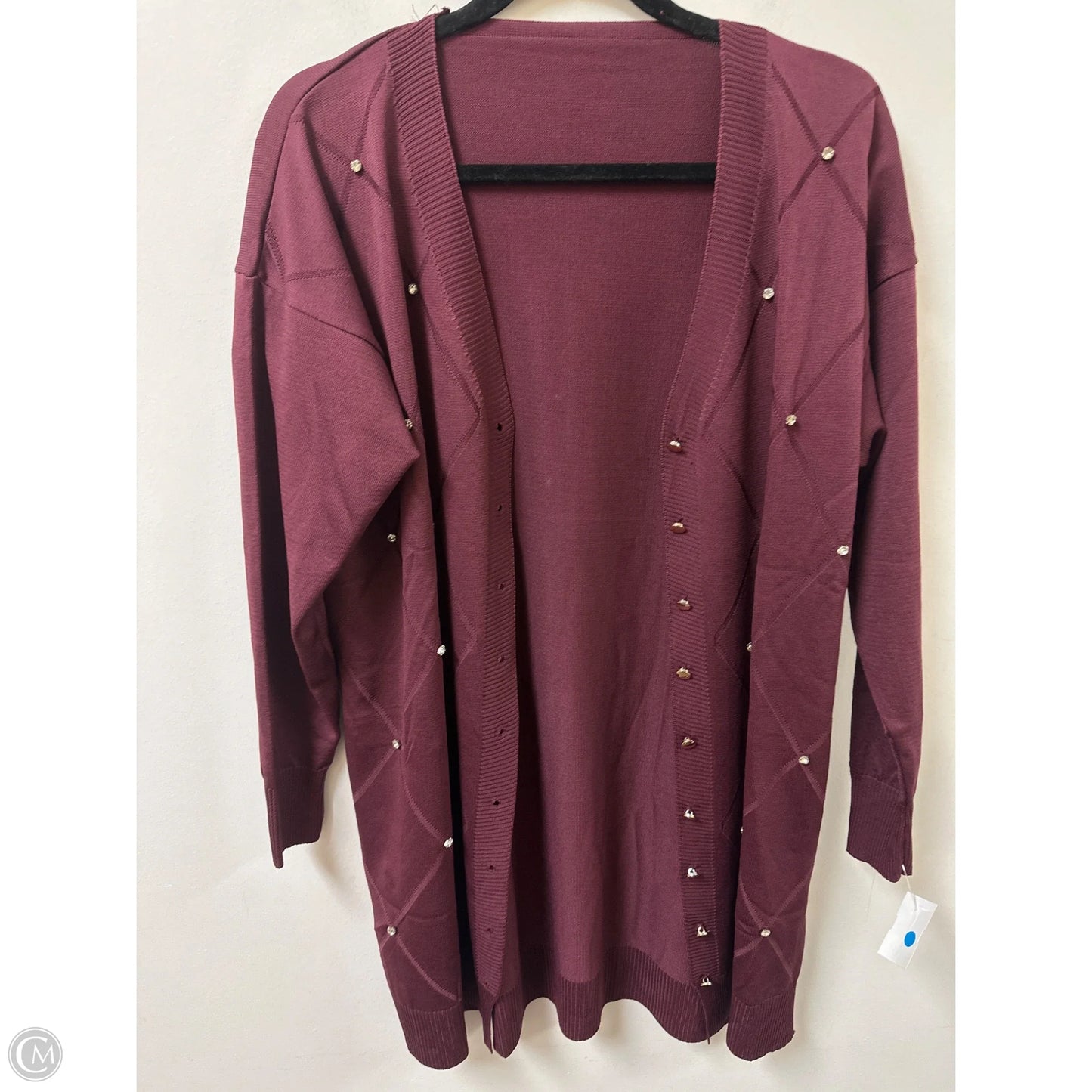 Sweater Cardigan By Clothes Mentor In Red, Size: Xl