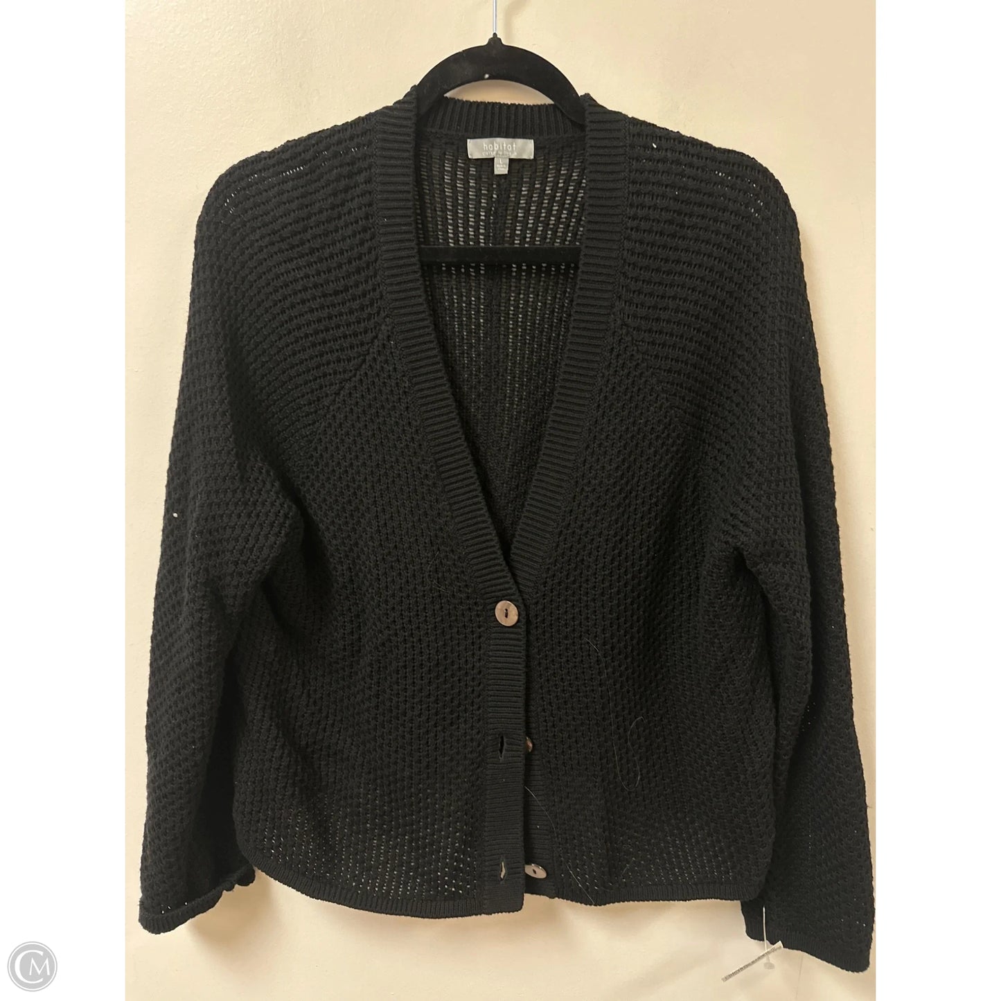 Sweater Cardigan By Habitat In Black, Size: L