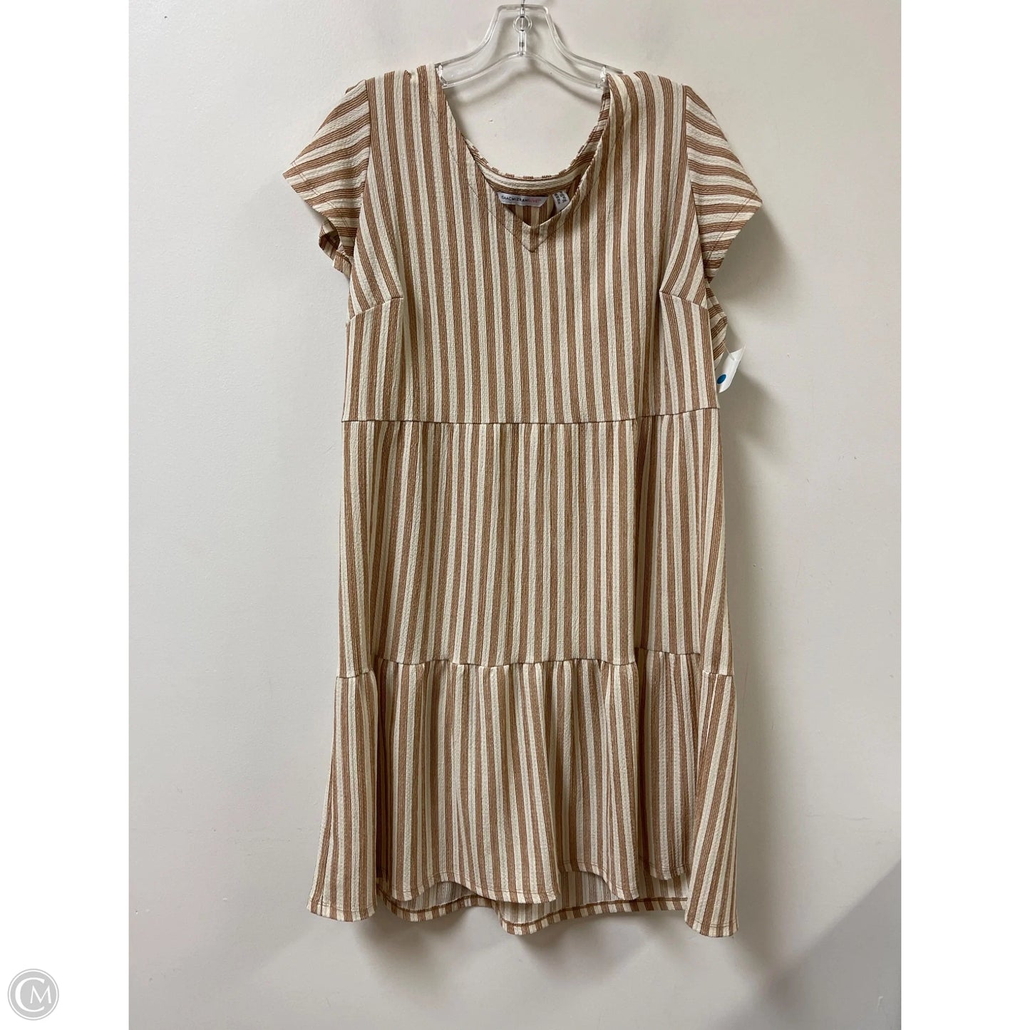 Dress Casual Midi By Isaac Mizrahi Live Qvc In Striped Pattern, Size: 1x